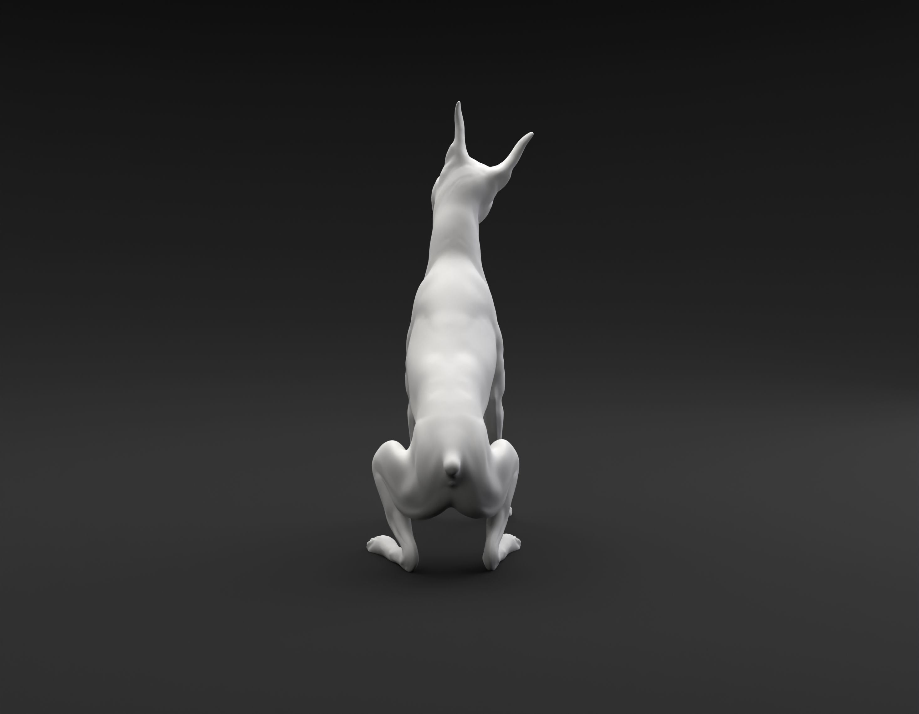 Doberman Pinscher sitting and tilting head for 3D printing 3D print model_3