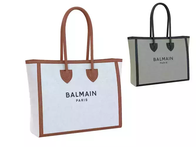 Balmain Canvas Ecru B-Army Tote Bag