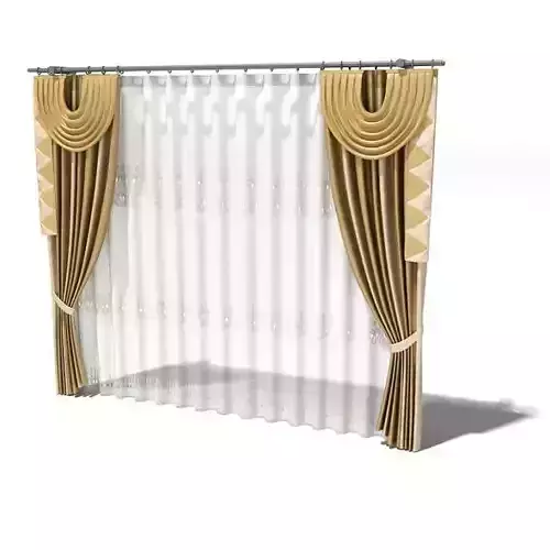 Draped White Curtain