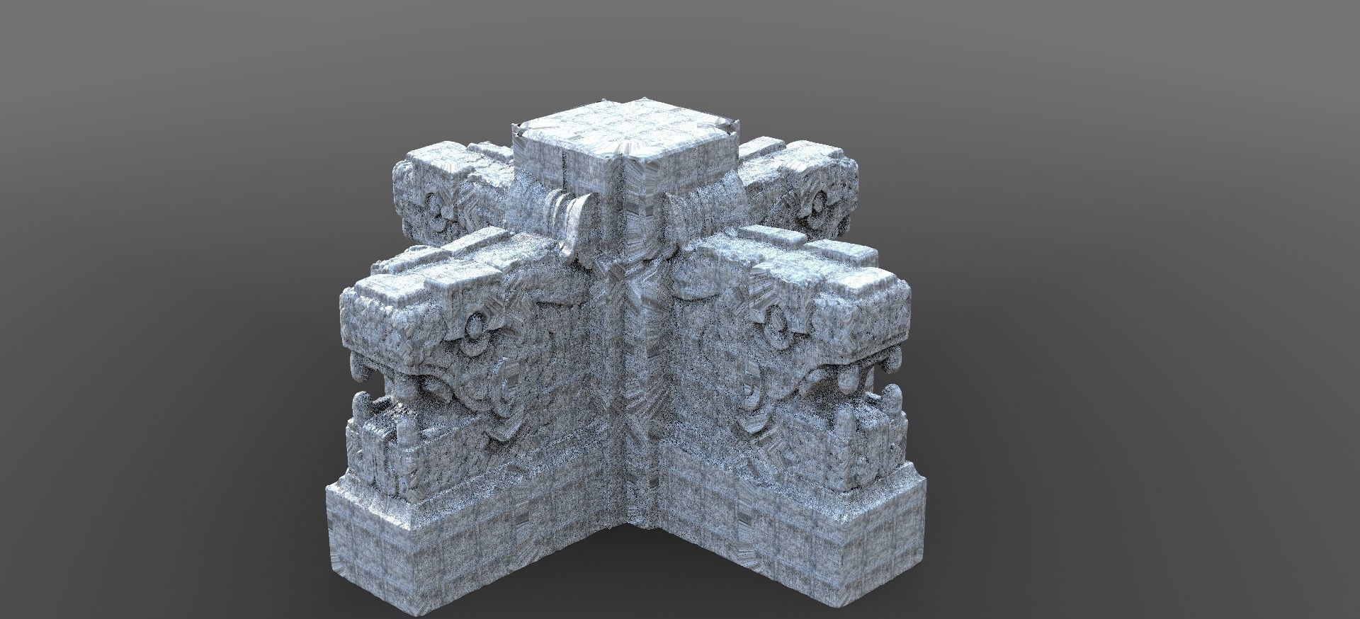Ancient Dragons Ground Mayan Statues Model Stand 6 model 3D model_5