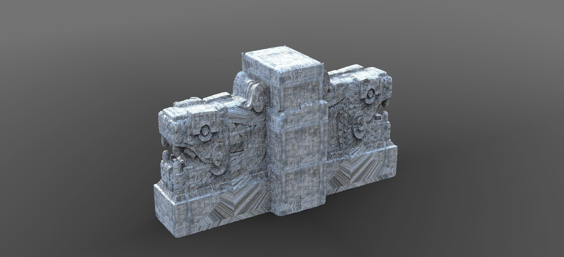 Ancient Dragons Ground Mayan Statues Model Stand 6 model 3D model_4