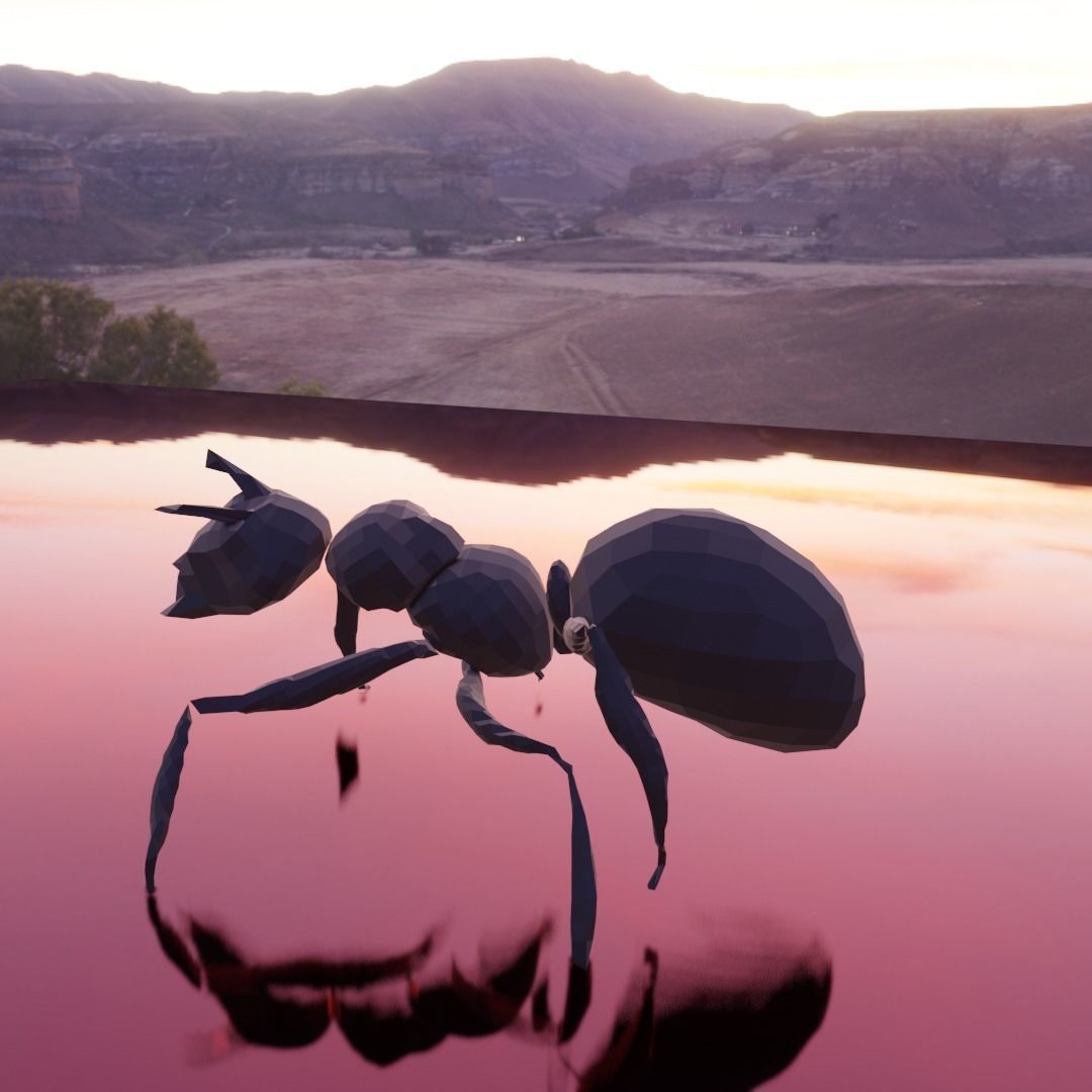 ant insect lowpoly bug Free low-poly 3D model_3
