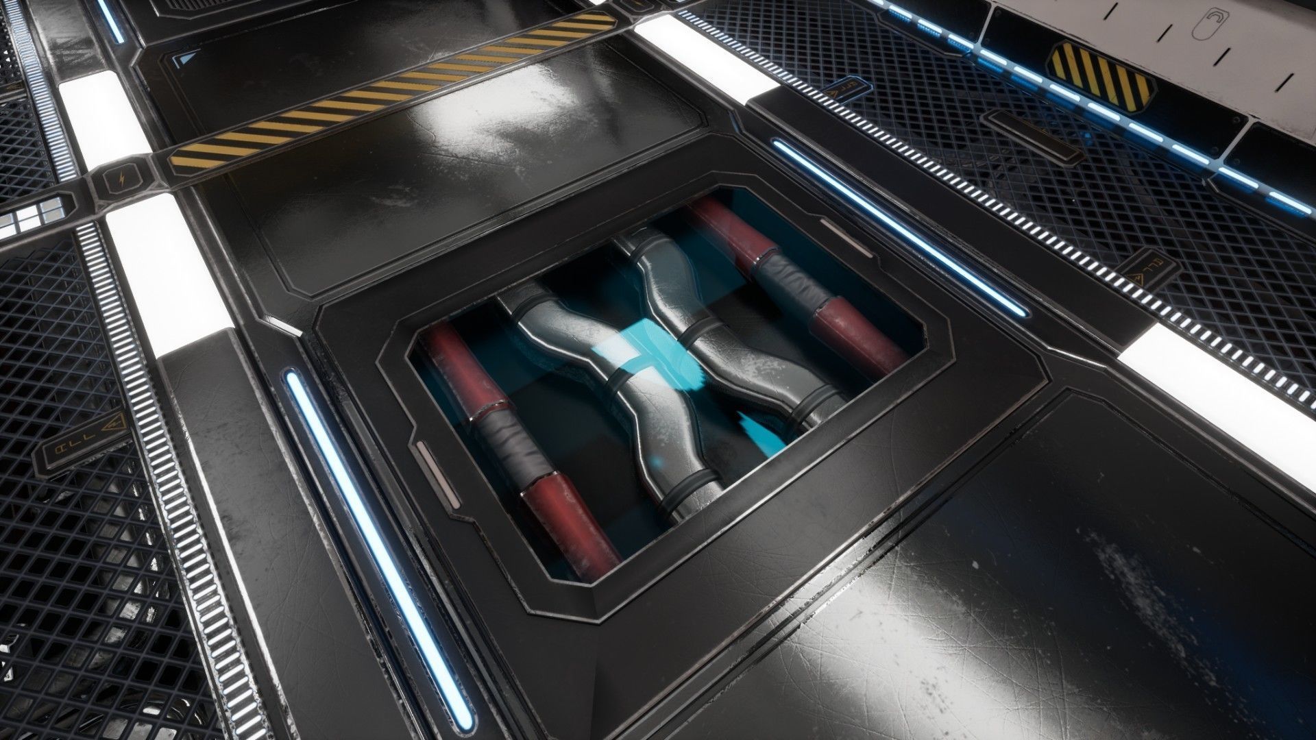 Modular Scifi Interior Spaceship Environment UE4 Low-poly 3D model_20
