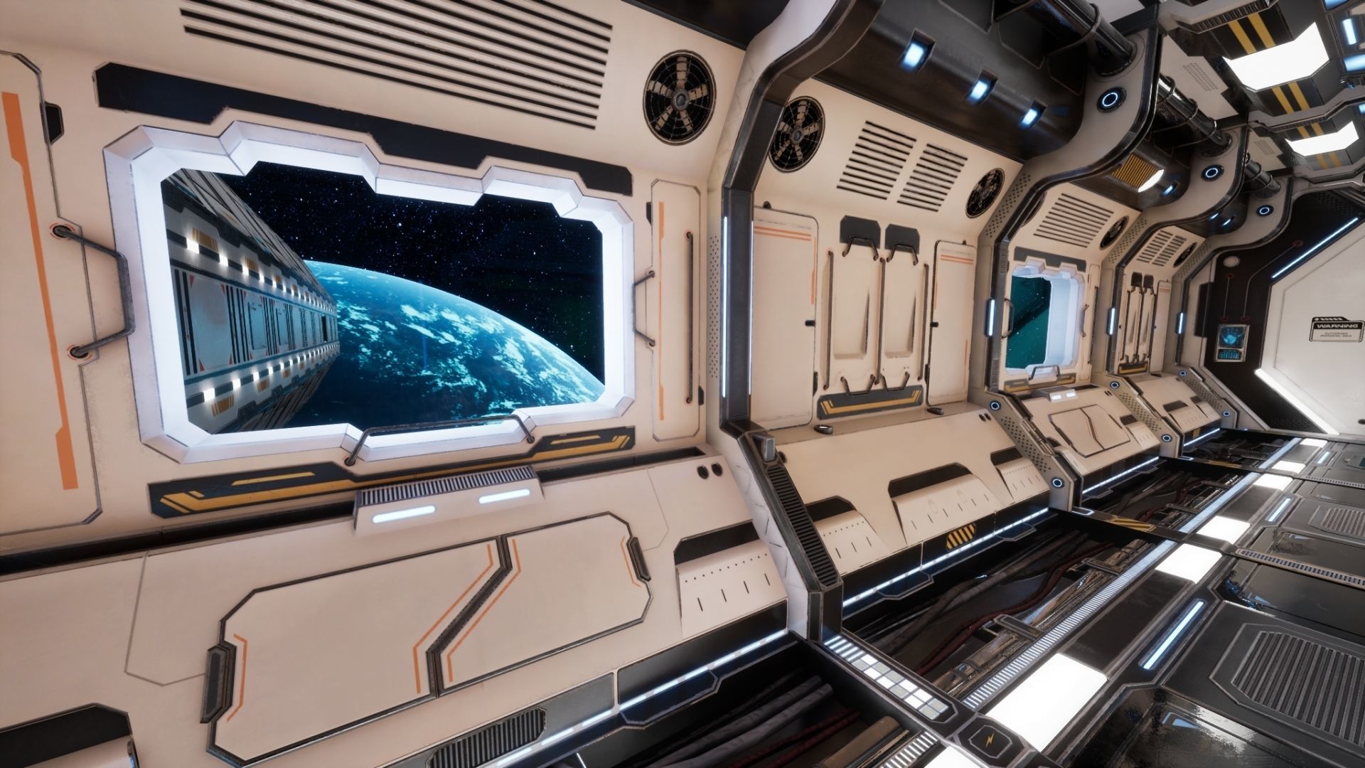 Modular Scifi Interior Spaceship Environment UE4 Low-poly 3D model_15