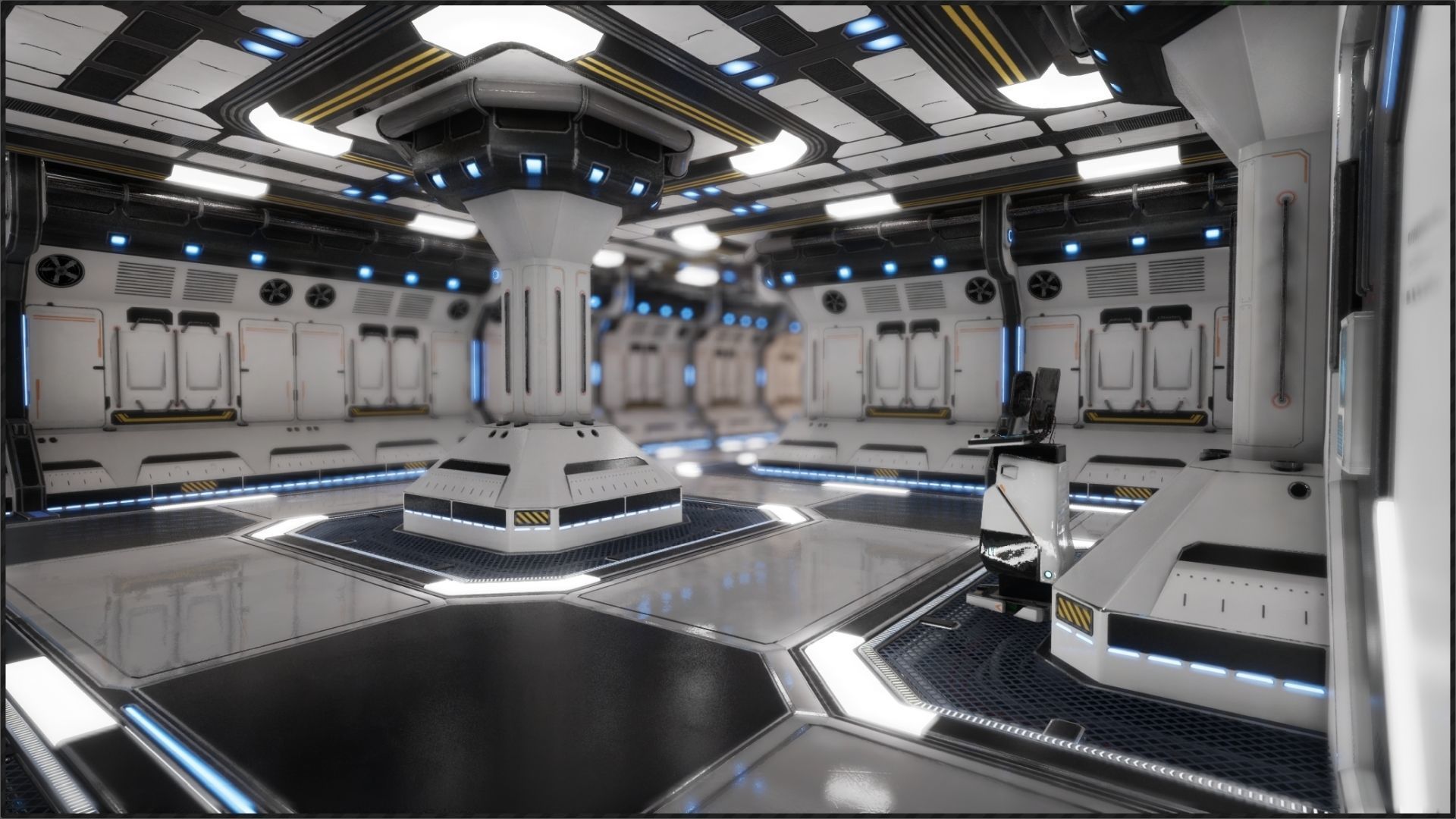 Modular Scifi Interior Spaceship Environment UE4 Low-poly 3D model_10