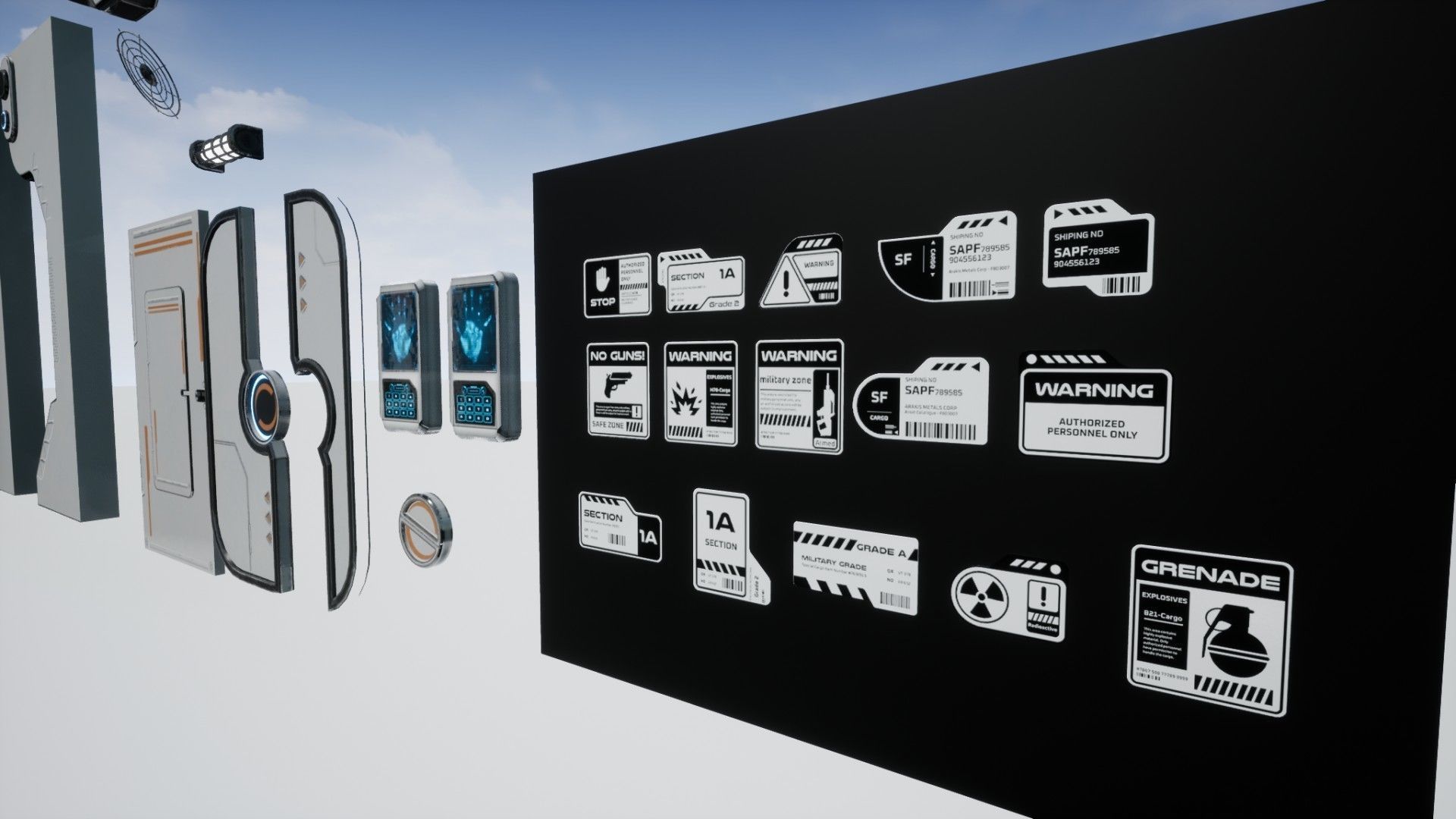 Modular Scifi Interior Spaceship Environment UE4 Low-poly 3D model_39