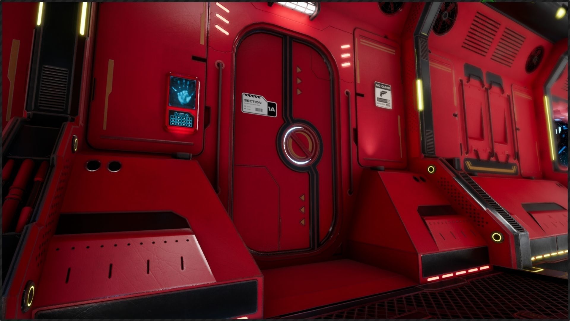 Modular Scifi Interior Spaceship Environment UE4 Low-poly 3D model_31
