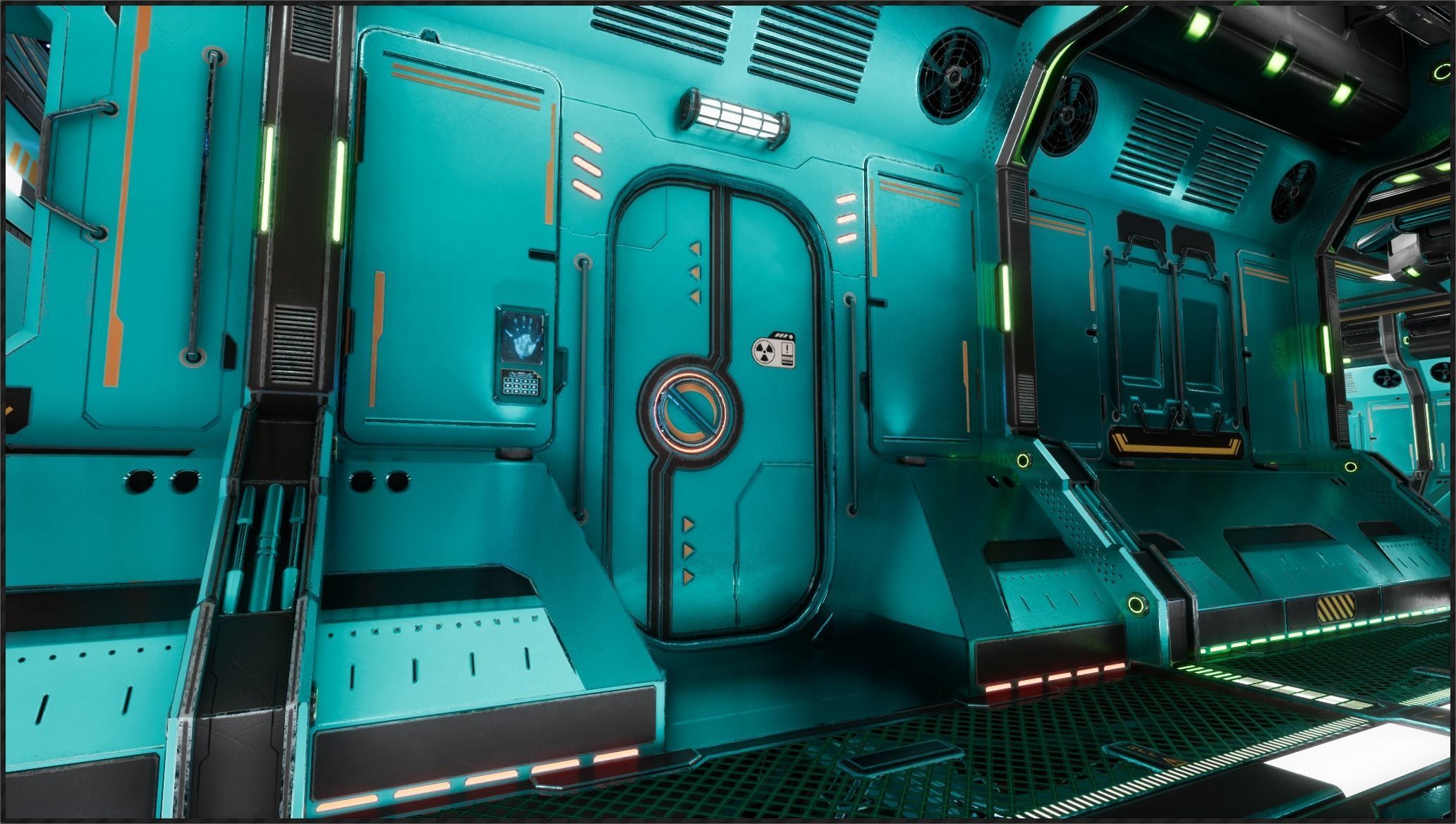 Modular Scifi Interior Spaceship Environment UE4 Low-poly 3D model_30