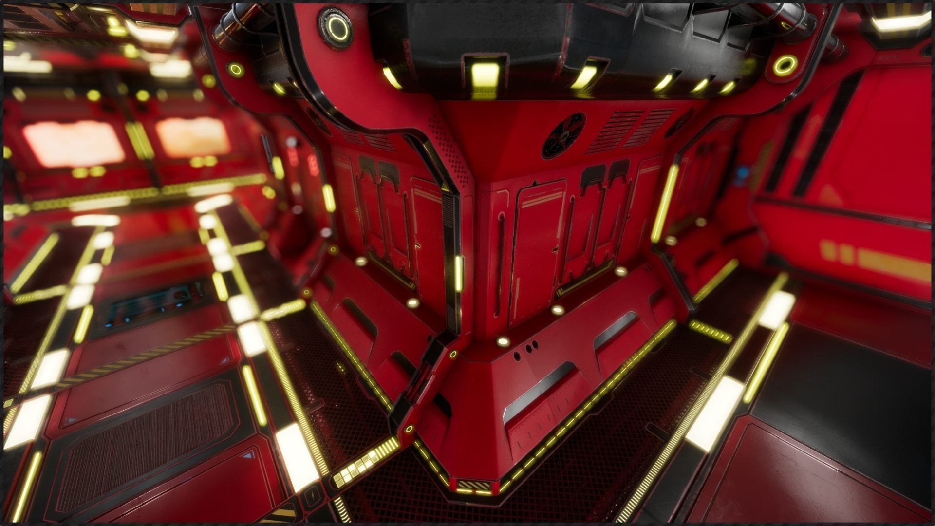 Modular Scifi Interior Spaceship Environment UE4 Low-poly 3D model_9