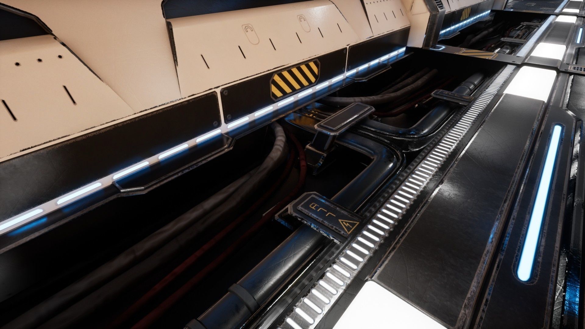 Modular Scifi Interior Spaceship Environment UE4 Low-poly 3D model_27