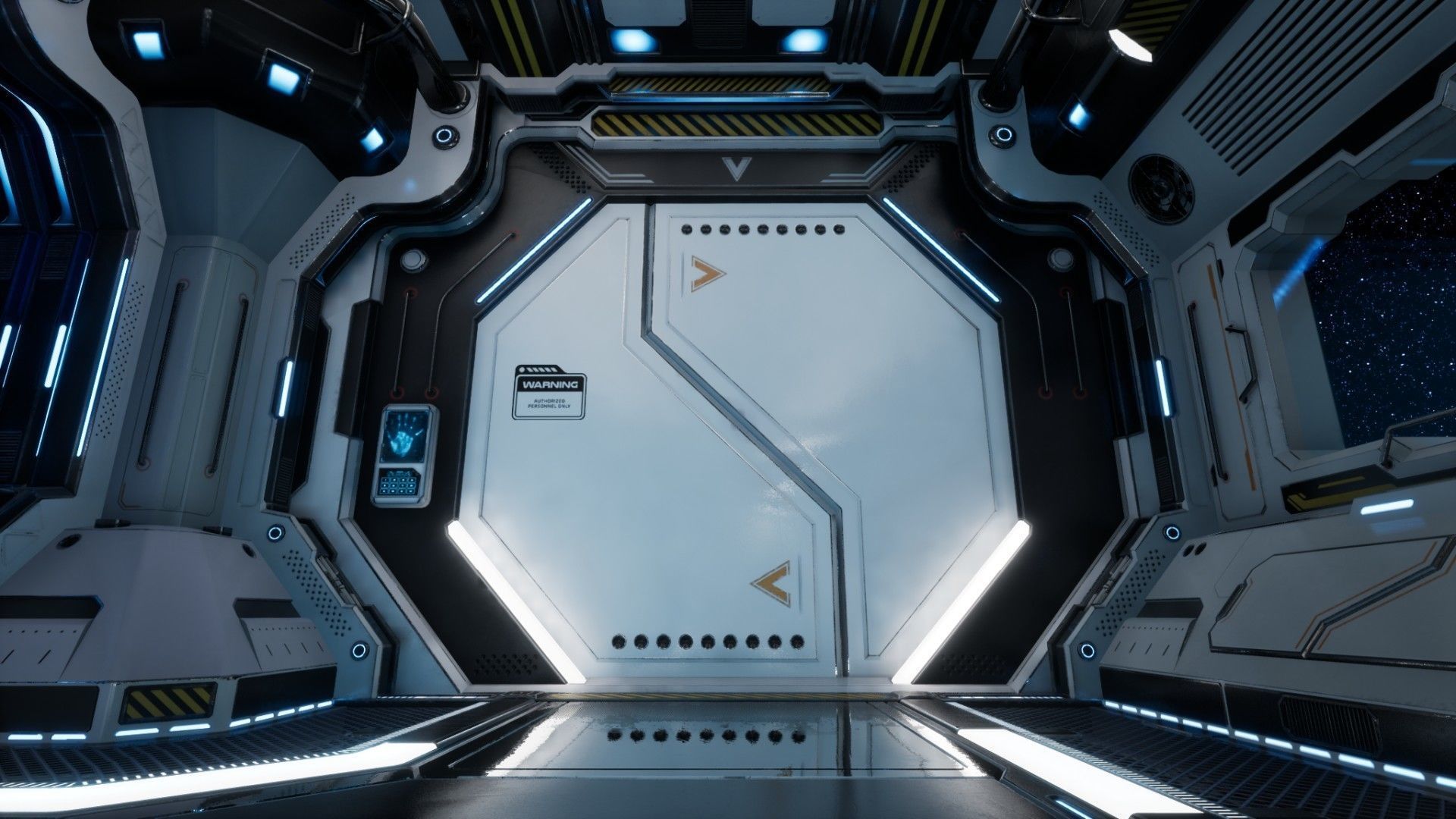 Modular Scifi Interior Spaceship Environment UE4 Low-poly 3D model_13
