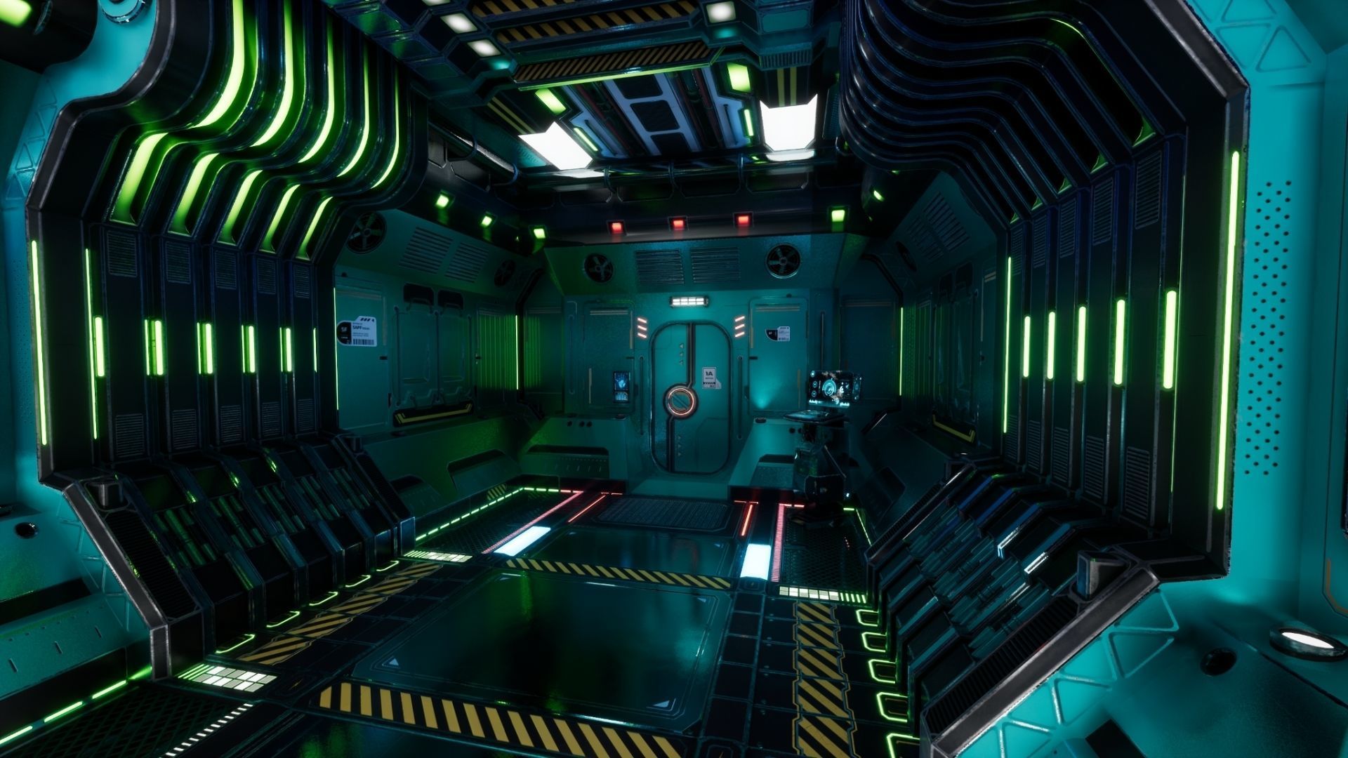 Modular Scifi Interior Spaceship Environment UE4 Low-poly 3D model_25