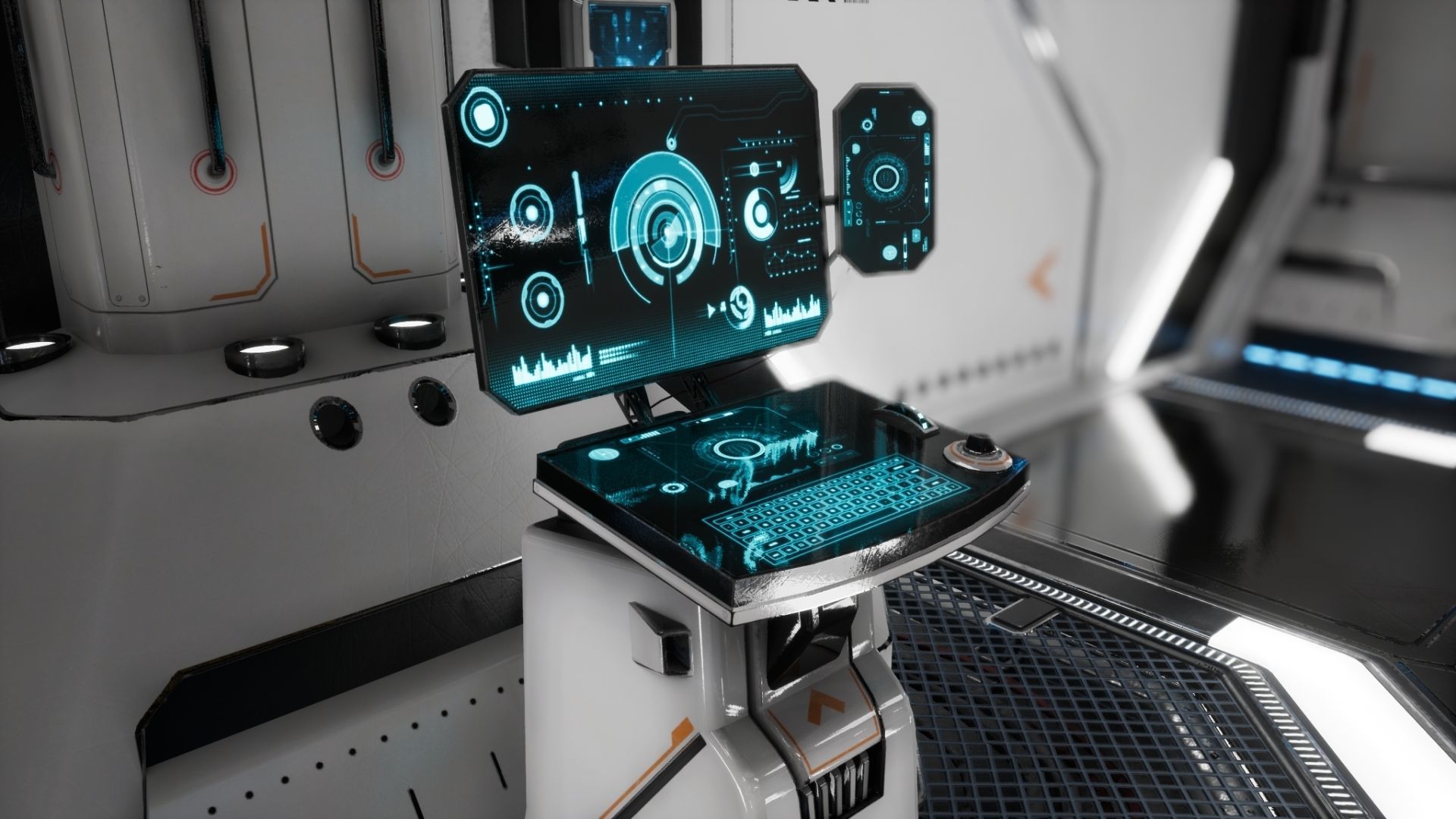 Modular Scifi Interior Spaceship Environment UE4 Low-poly 3D model_12