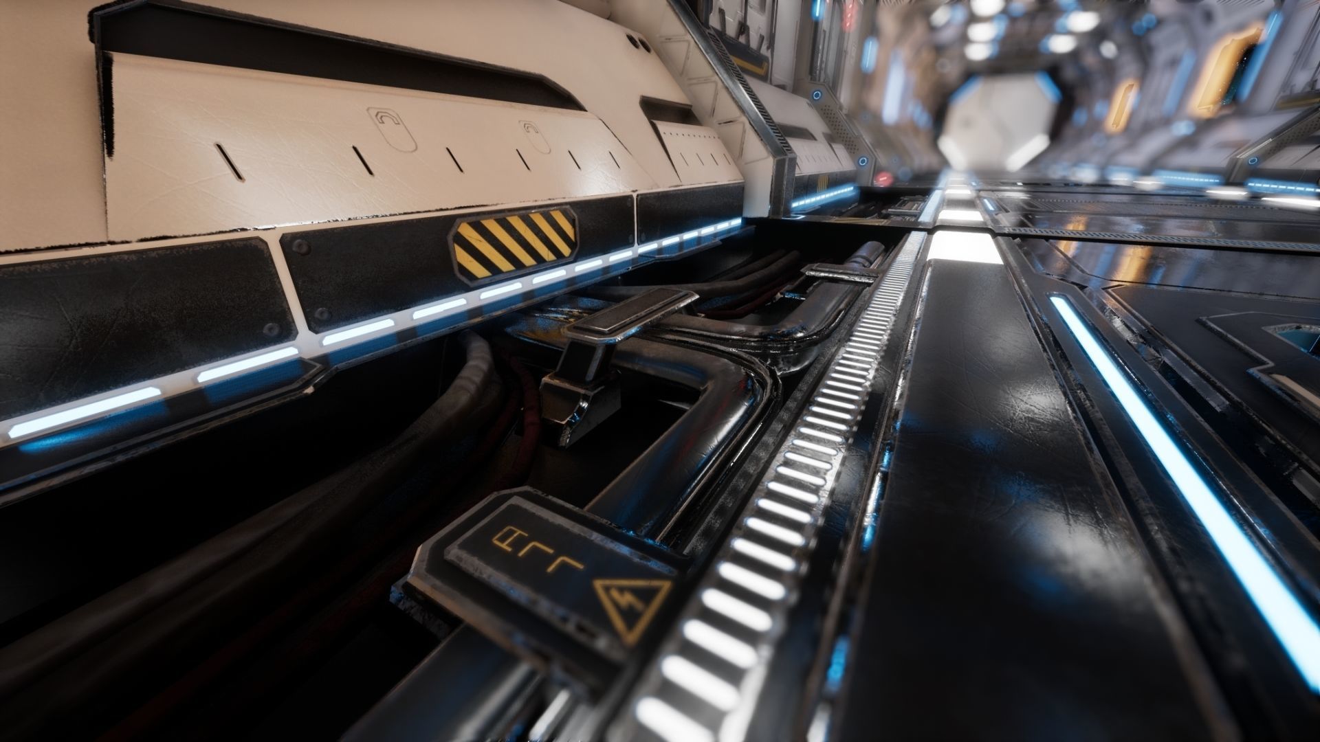 Modular Scifi Interior Spaceship Environment UE4 Low-poly 3D model_16