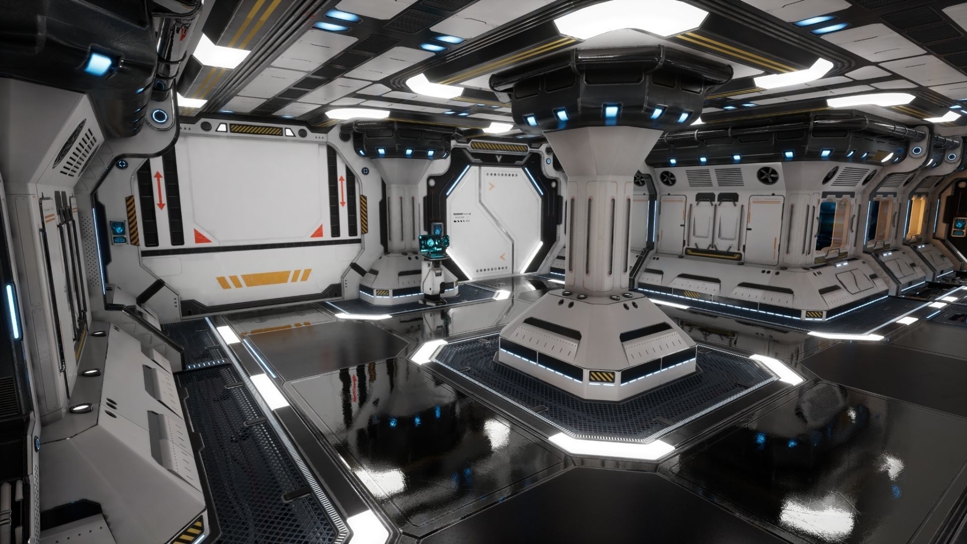 Modular Scifi Interior Spaceship Environment UE4 Low-poly 3D model_4