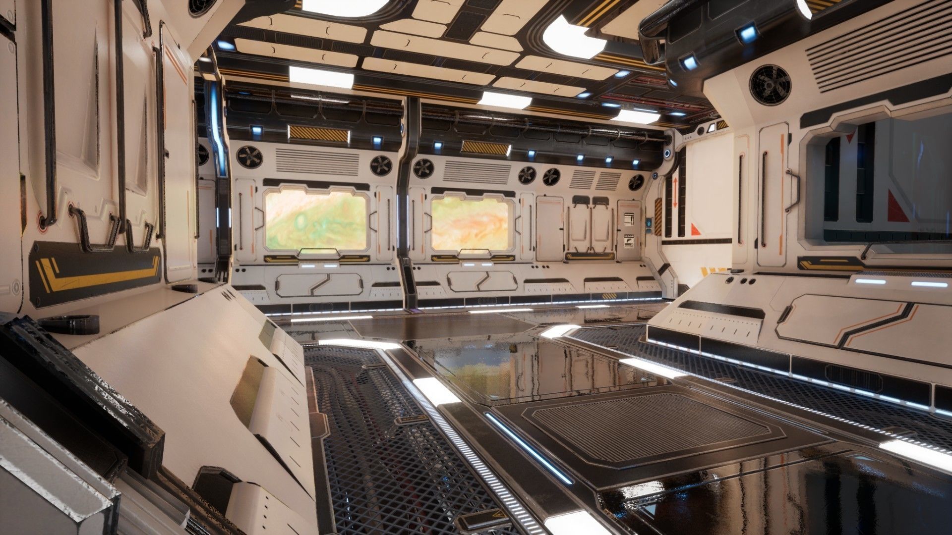 Modular Scifi Interior Spaceship Environment UE4 Low-poly 3D model_17