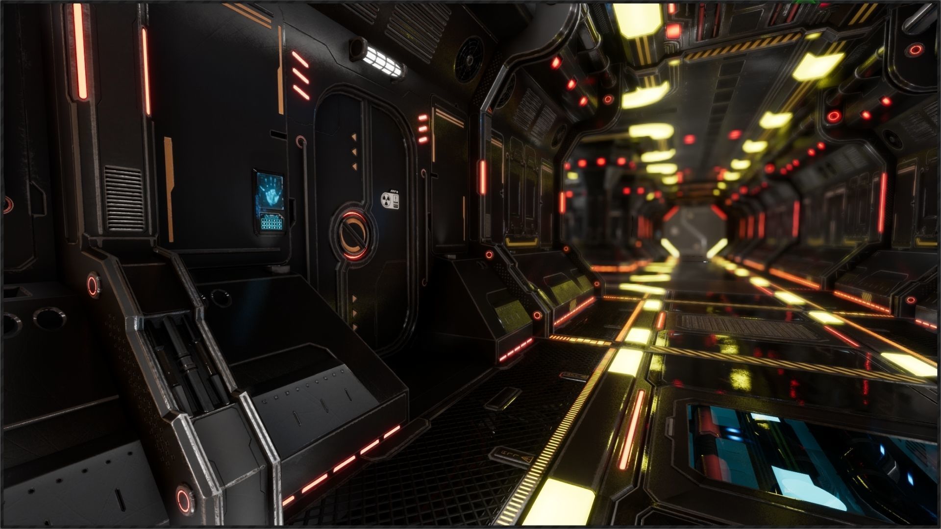 Modular Scifi Interior Spaceship Environment UE4 Low-poly 3D model_7