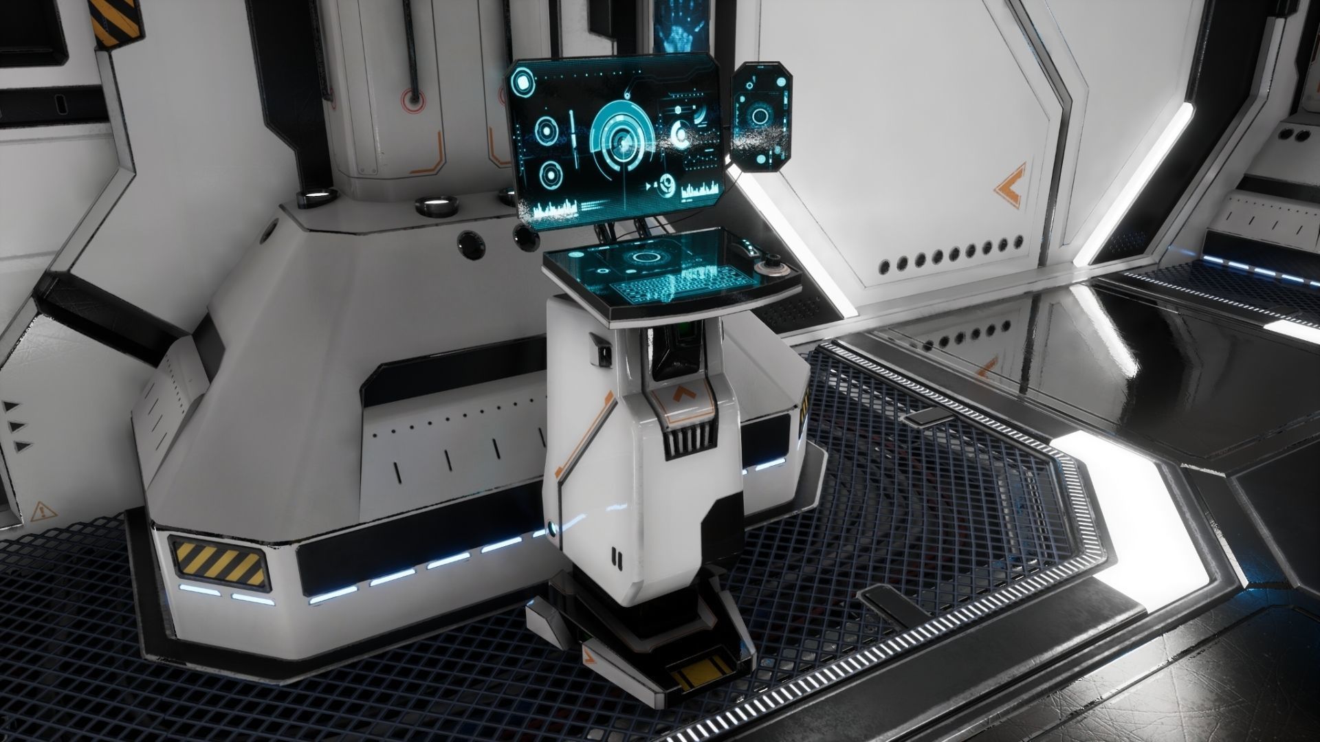 Modular Scifi Interior Spaceship Environment UE4 Low-poly 3D model_19