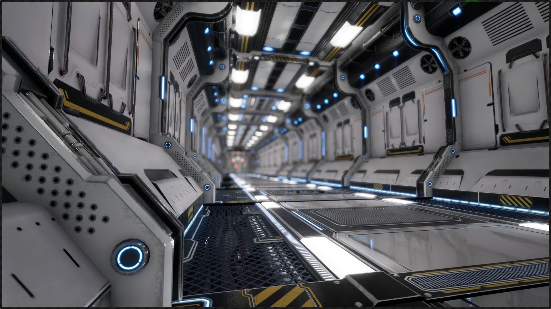 Modular Scifi Interior Spaceship Environment UE4 Low-poly 3D model_14