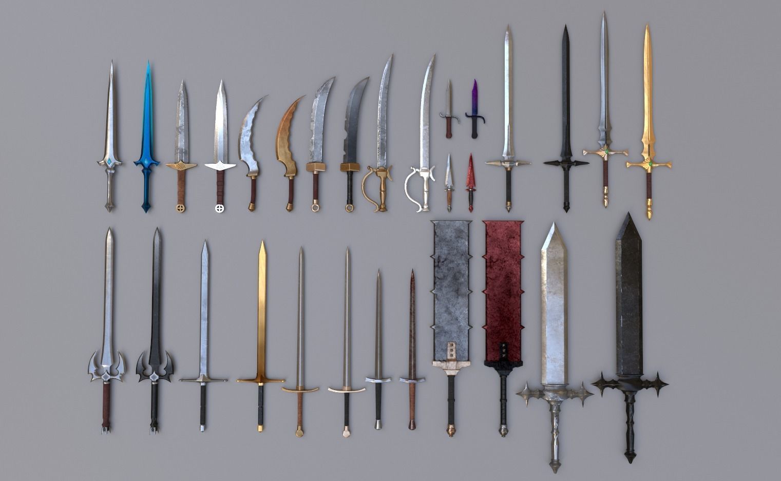 Medieval Fantasy Swords Low-poly 3D model_1