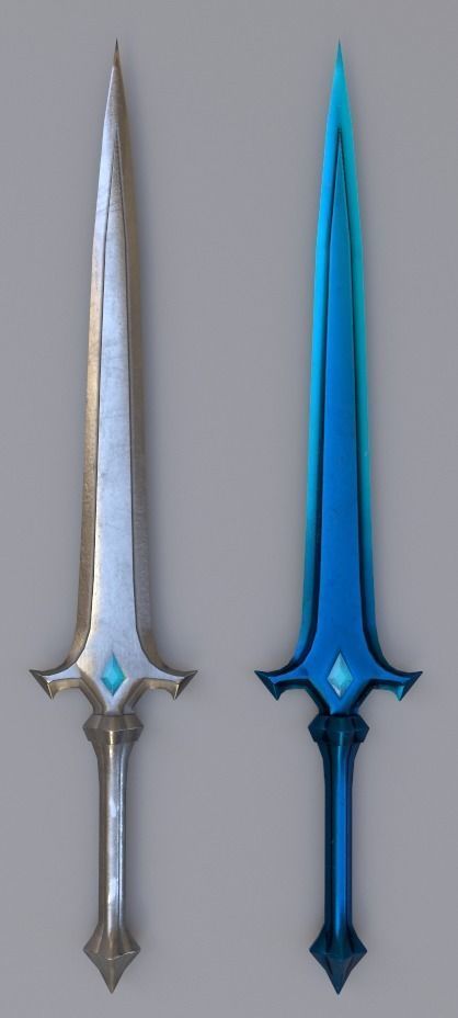 Medieval Fantasy Swords Low-poly 3D model_2