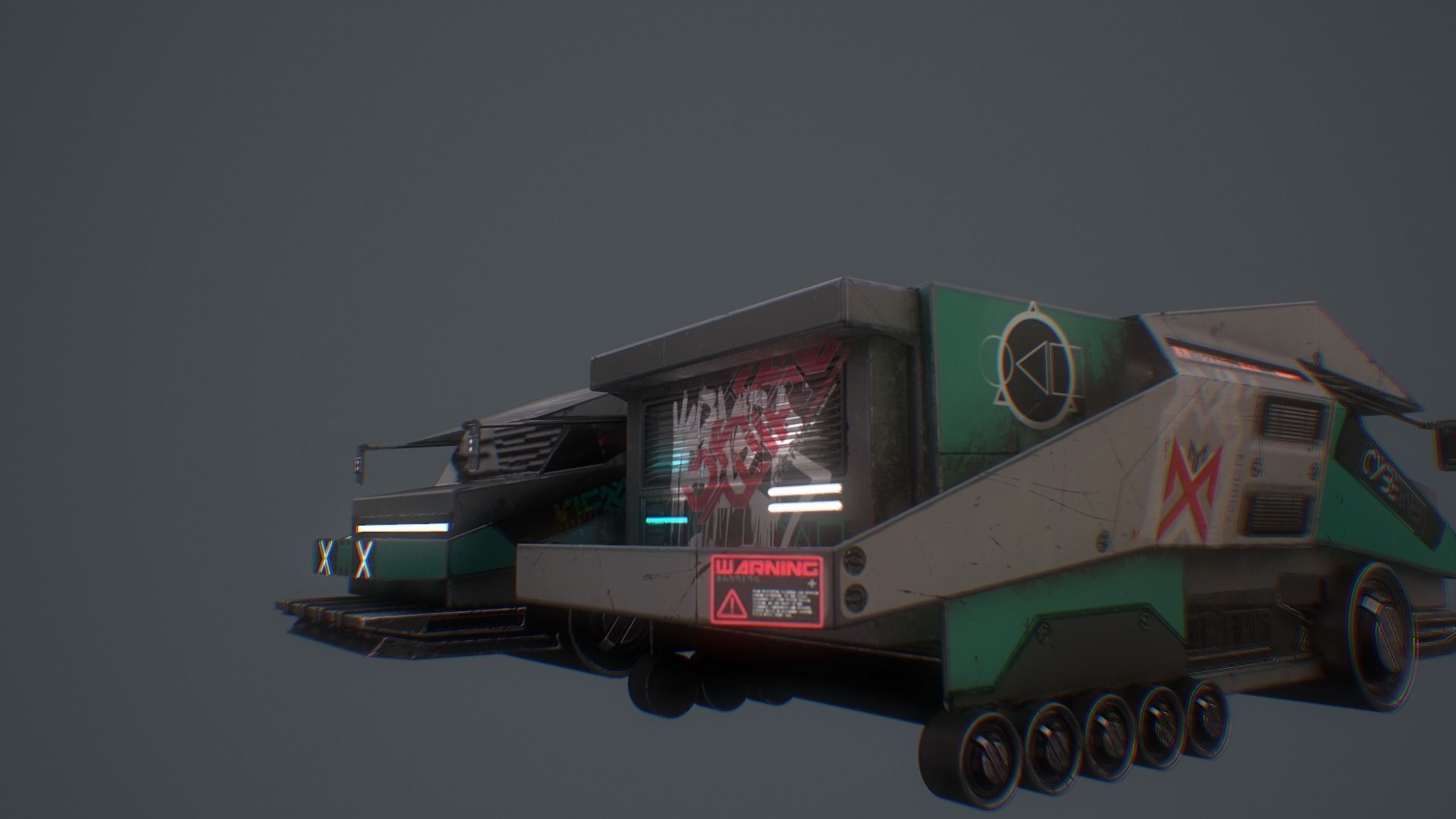 CYBERPUNK TRUCK Low-poly 3D model_19