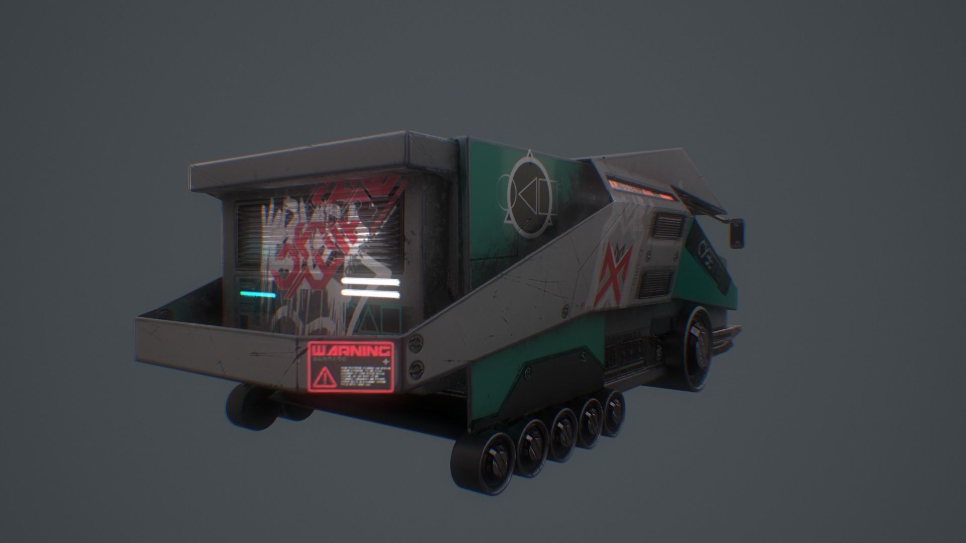 CYBERPUNK TRUCK Low-poly 3D model_8