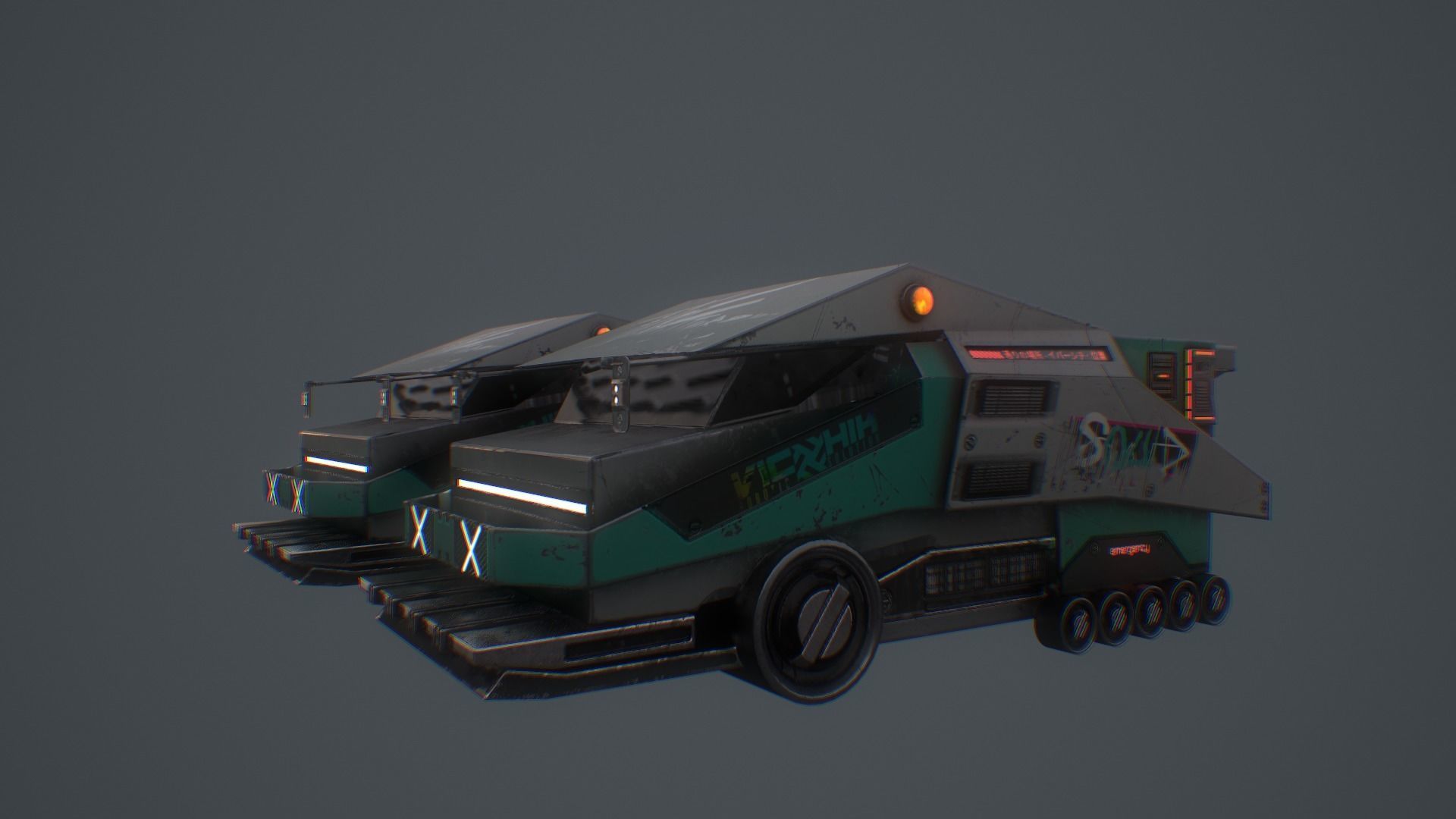 CYBERPUNK TRUCK Low-poly 3D model_20