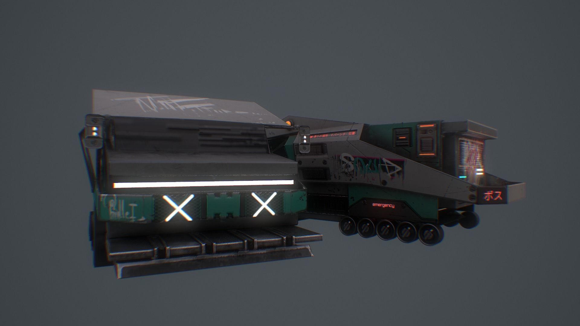 CYBERPUNK TRUCK Low-poly 3D model_16