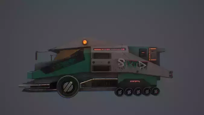 CYBERPUNK TRUCK Low-poly 3D model