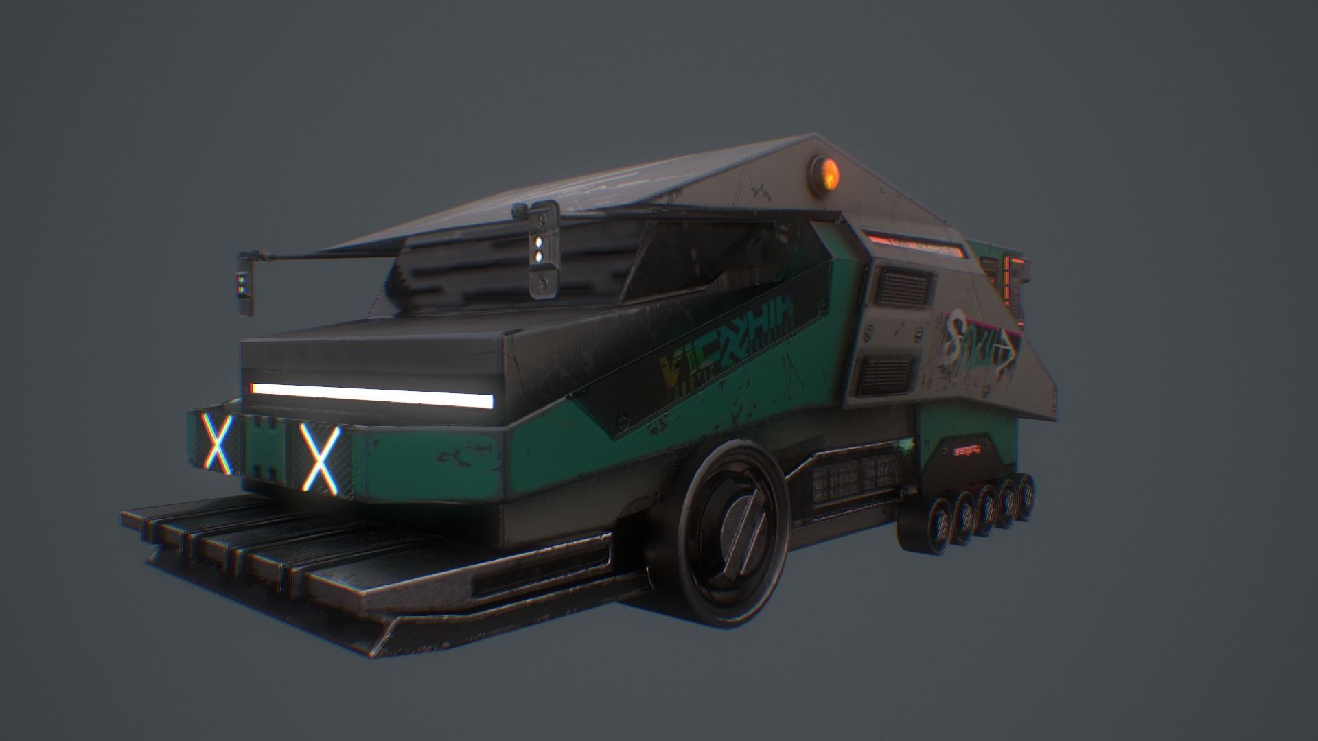 CYBERPUNK TRUCK Low-poly 3D model_11