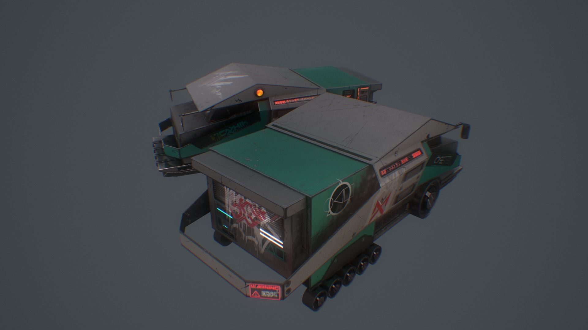 CYBERPUNK TRUCK Low-poly 3D model_17