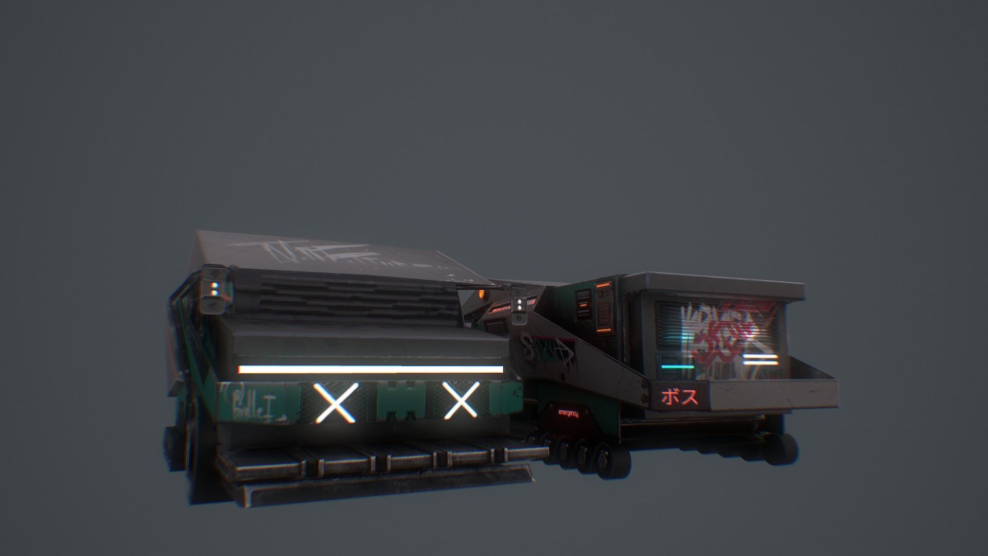 CYBERPUNK TRUCK Low-poly 3D model_18