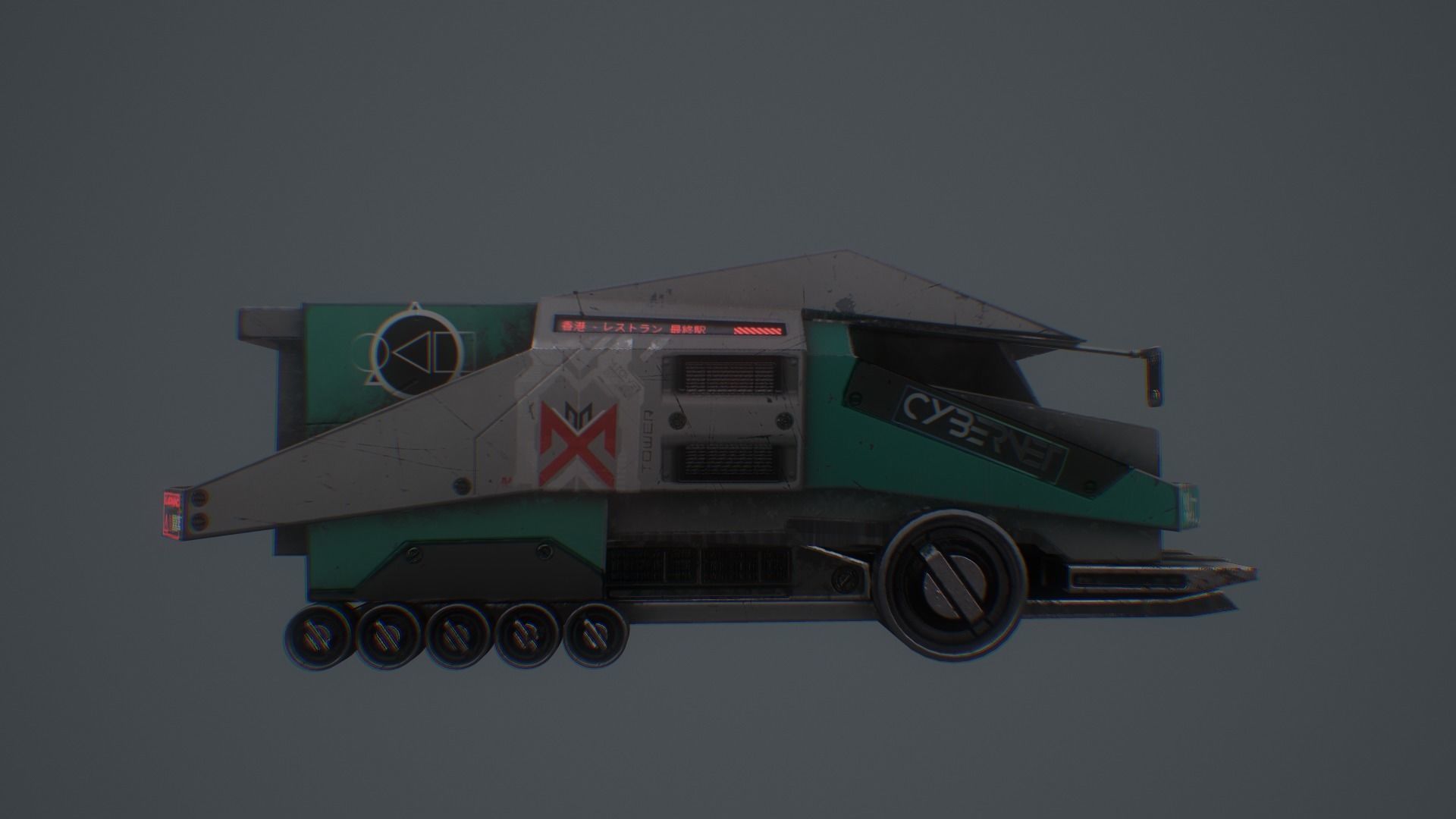 CYBERPUNK TRUCK Low-poly 3D model_7