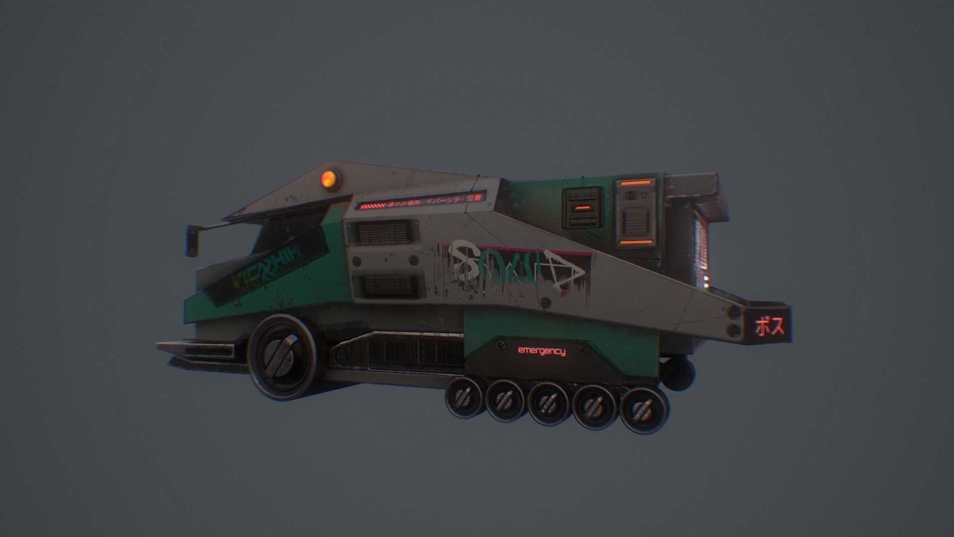 CYBERPUNK TRUCK Low-poly 3D model_15
