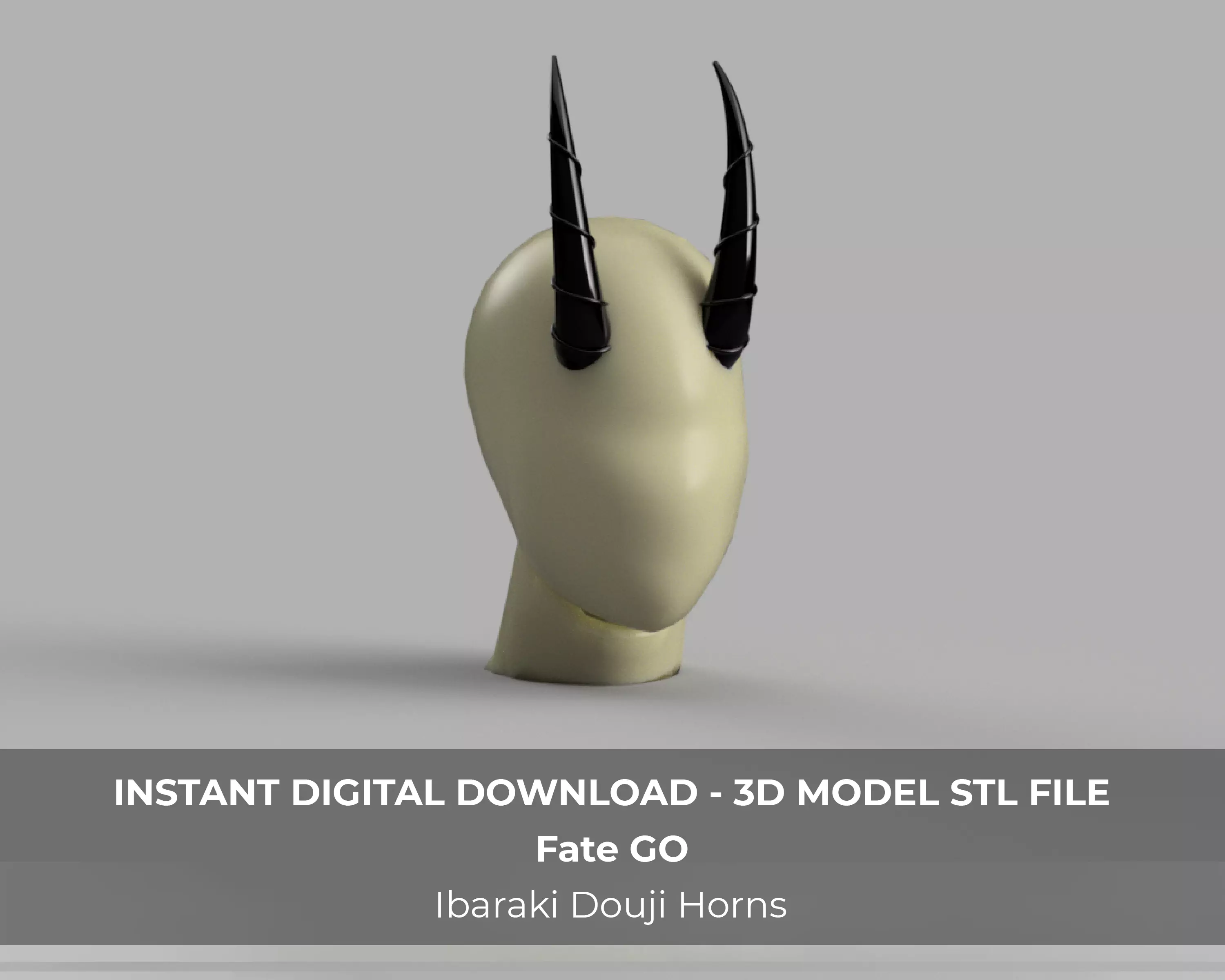 Fate Ibaraki Douji Berserker Cosplay Horns 3D Model STL File 3D print model