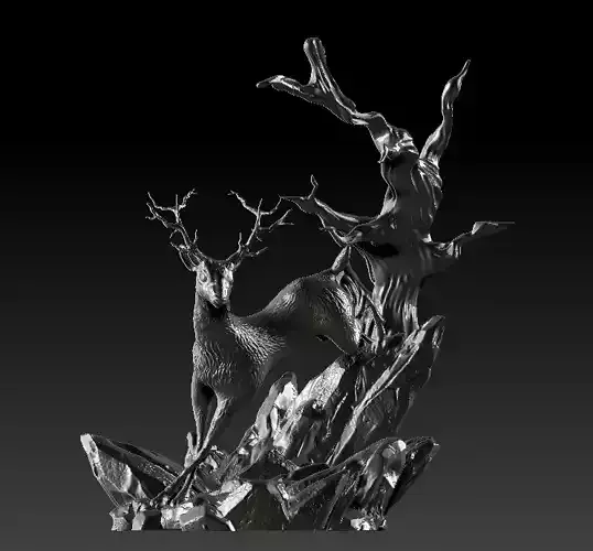The moment a deer runs through the rubble 3D print model