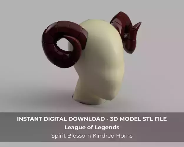 League of Legends Spirit Blossom Kindred Cosplay Ram Horns 3D print model League of Legends Spirit Blossom Kindred Cosplay Ram Horns 3D print model