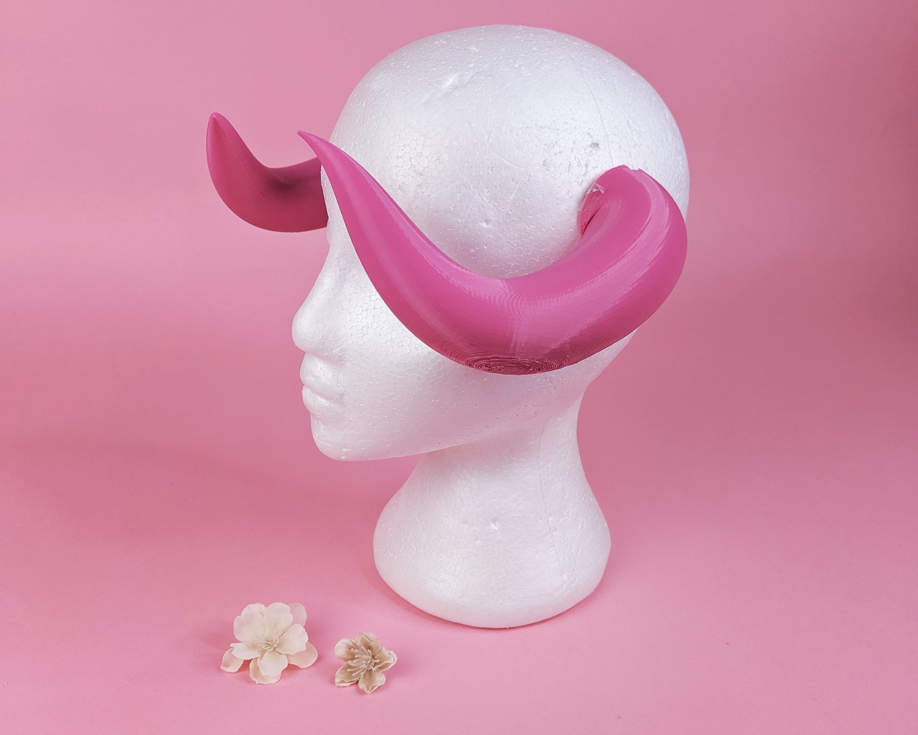 Overlord Albedo Succubus Demon Cosplay Horns 3d Model STL File 3D print model_5