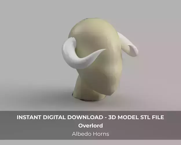 Overlord Albedo Succubus Demon Cosplay Horns 3d Model STL File 3D print model