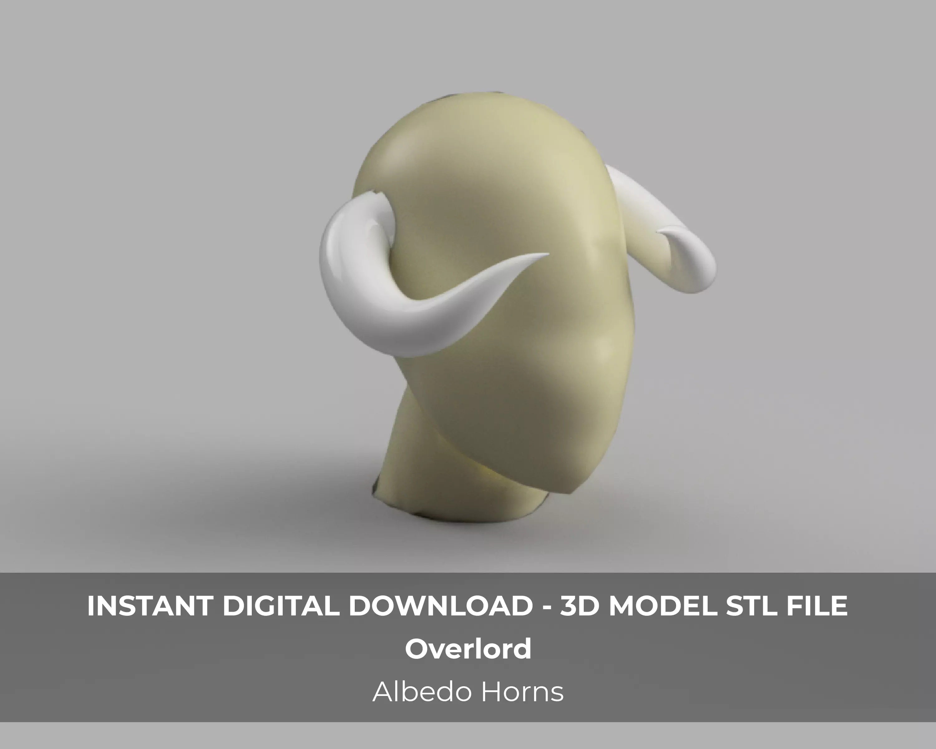 Overlord Albedo Succubus Demon Cosplay Horns 3d Model STL File 3D print model_0