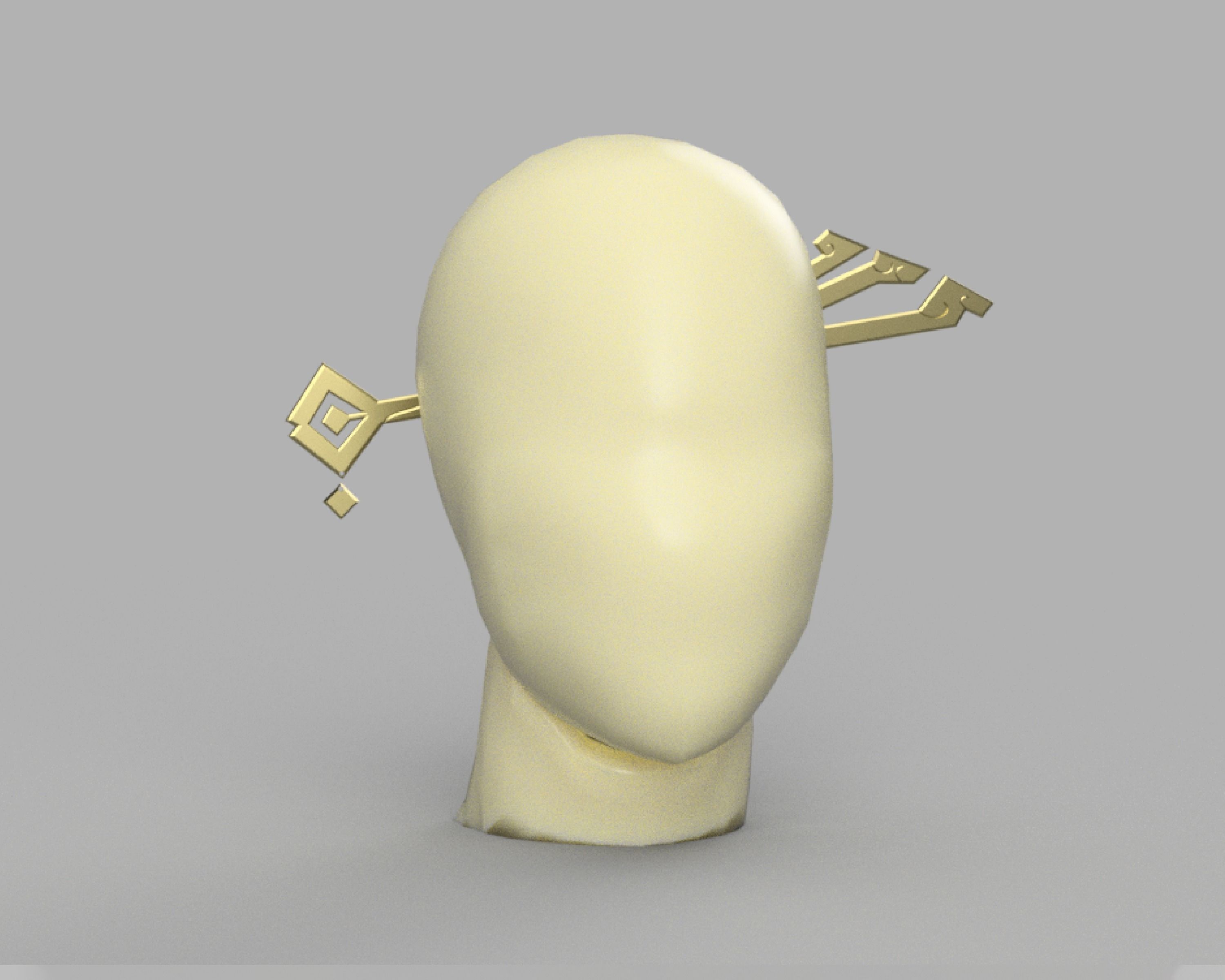 Genshin Impact Beidou Hair Clip 3D Model STL File 3D print model_2