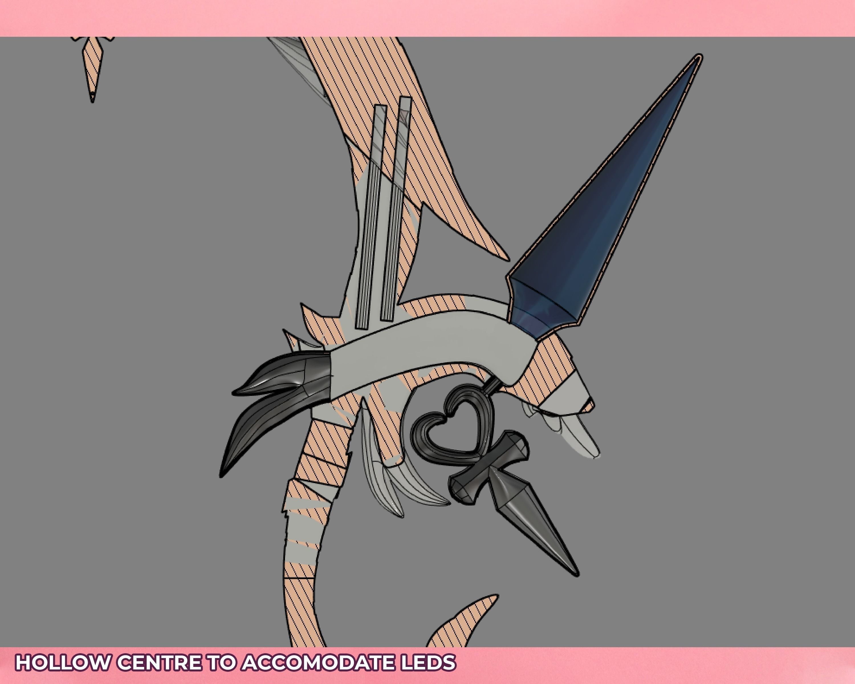 Genshin Impact Amos Bow Ganyu Cosplay Bow LED 3D print model_5