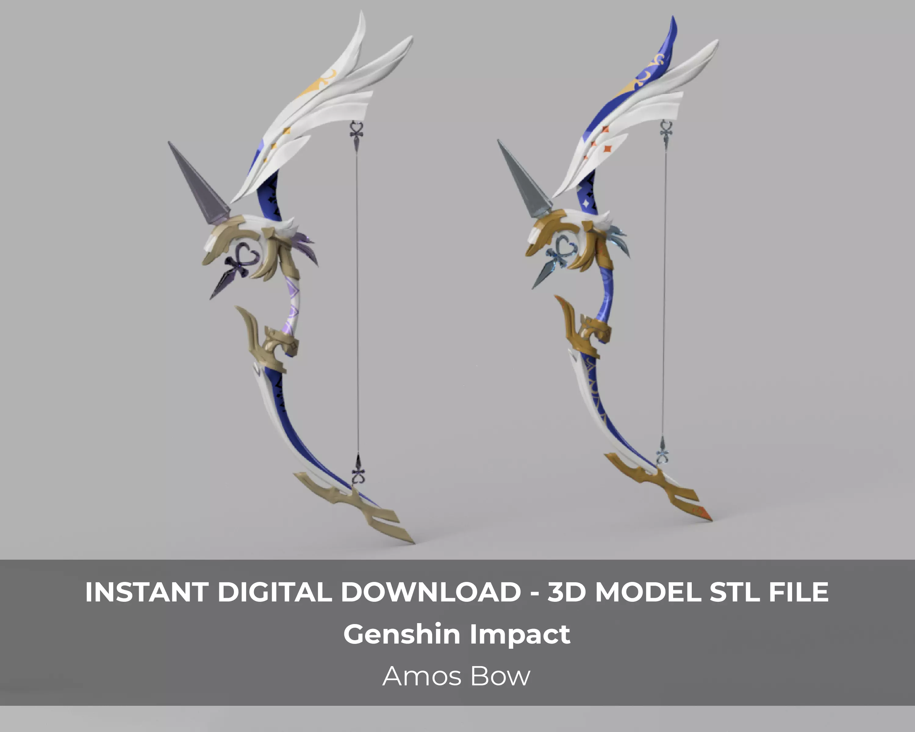 Genshin Impact Amos Bow Ganyu Cosplay Bow LED 3D print model_0