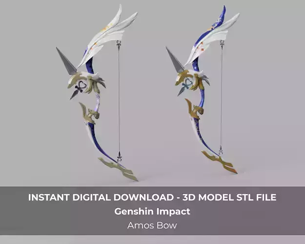 Genshin Impact Amos Bow Ganyu Cosplay Bow LED 3D print model
