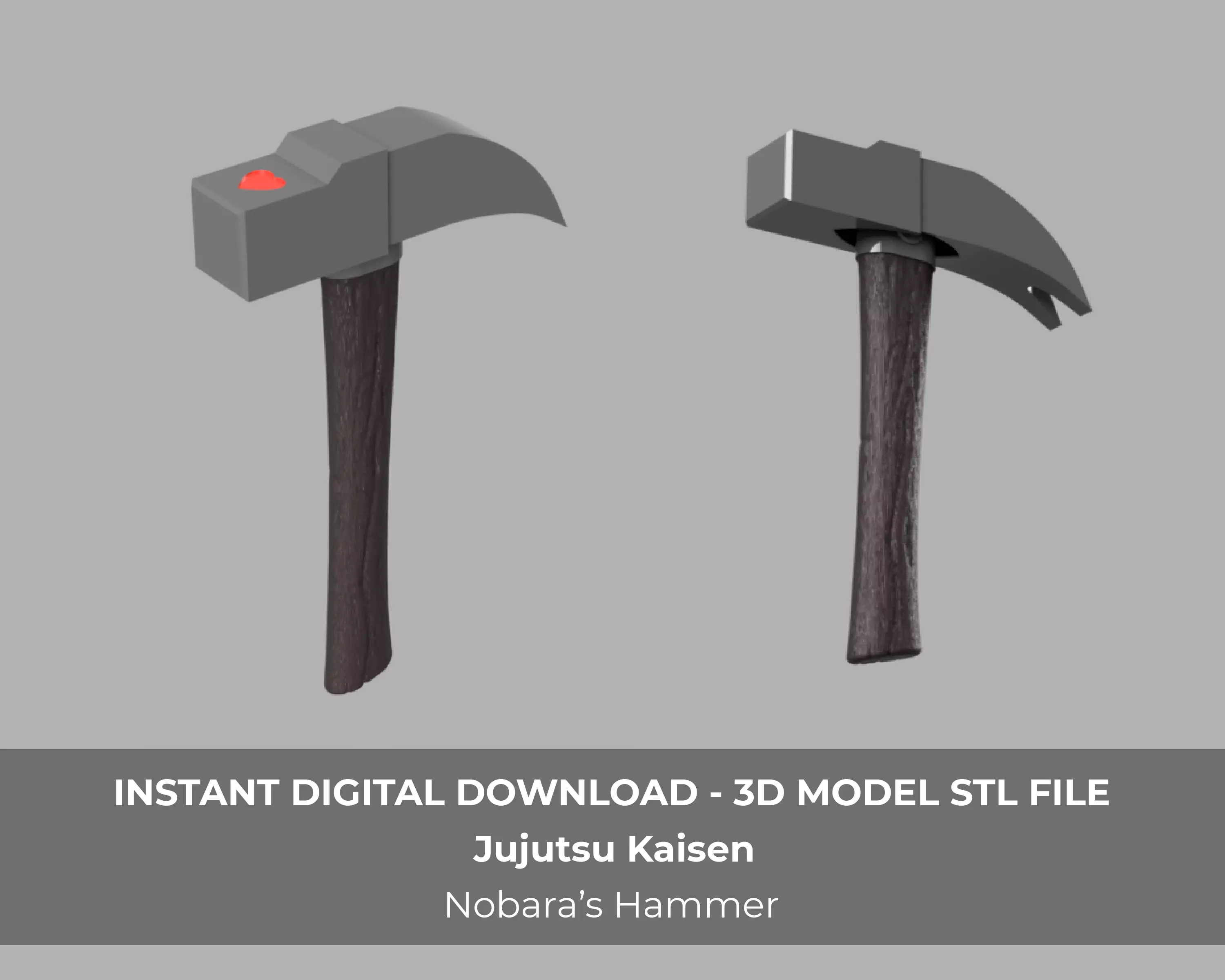 Jujutsu Kaisen JJK Nobara Kugisaki Hammer 3D Model STL File 3D print model_0