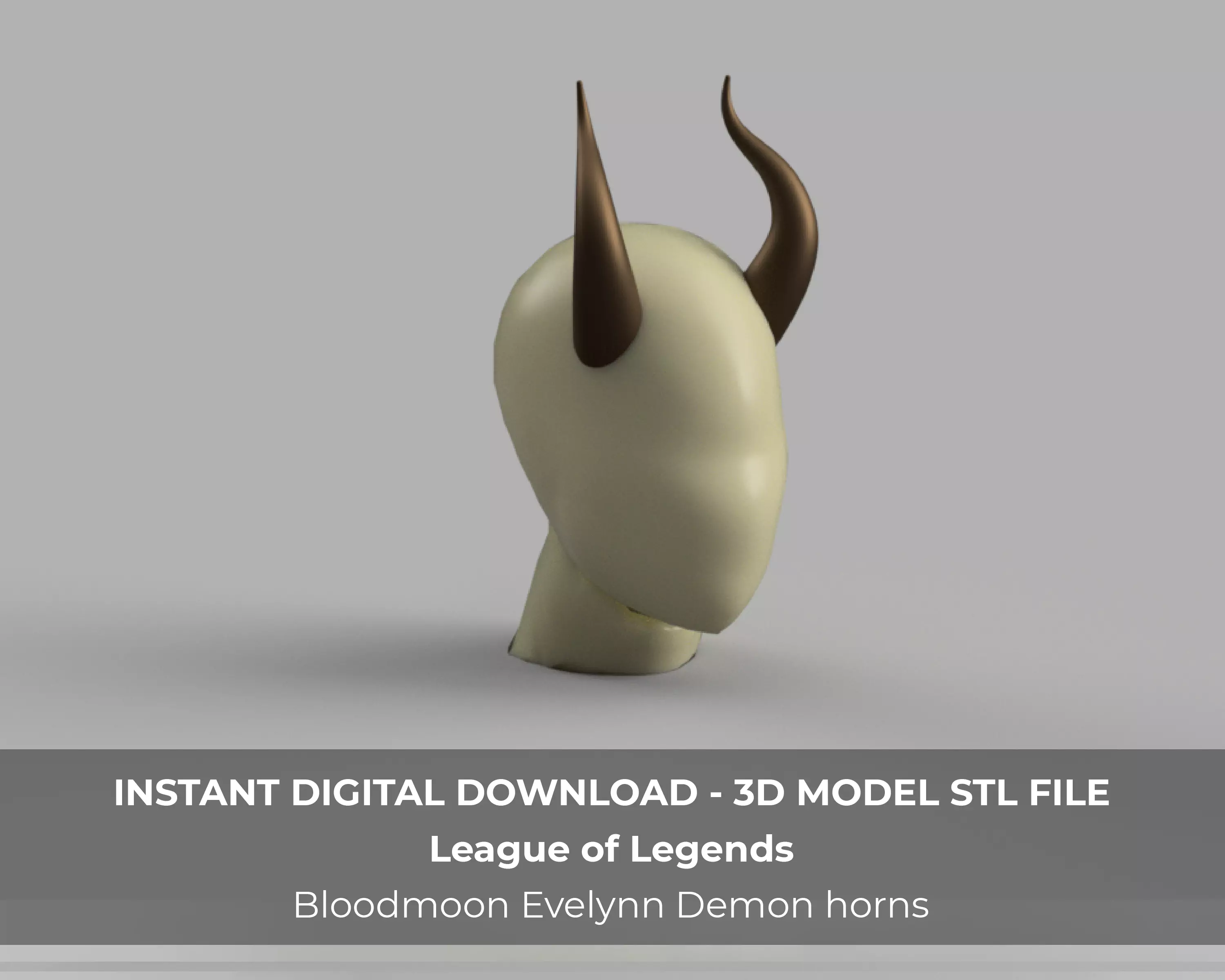 League of Legends LoL Blood Moon Evelynn Cosplay Horns 3D print model