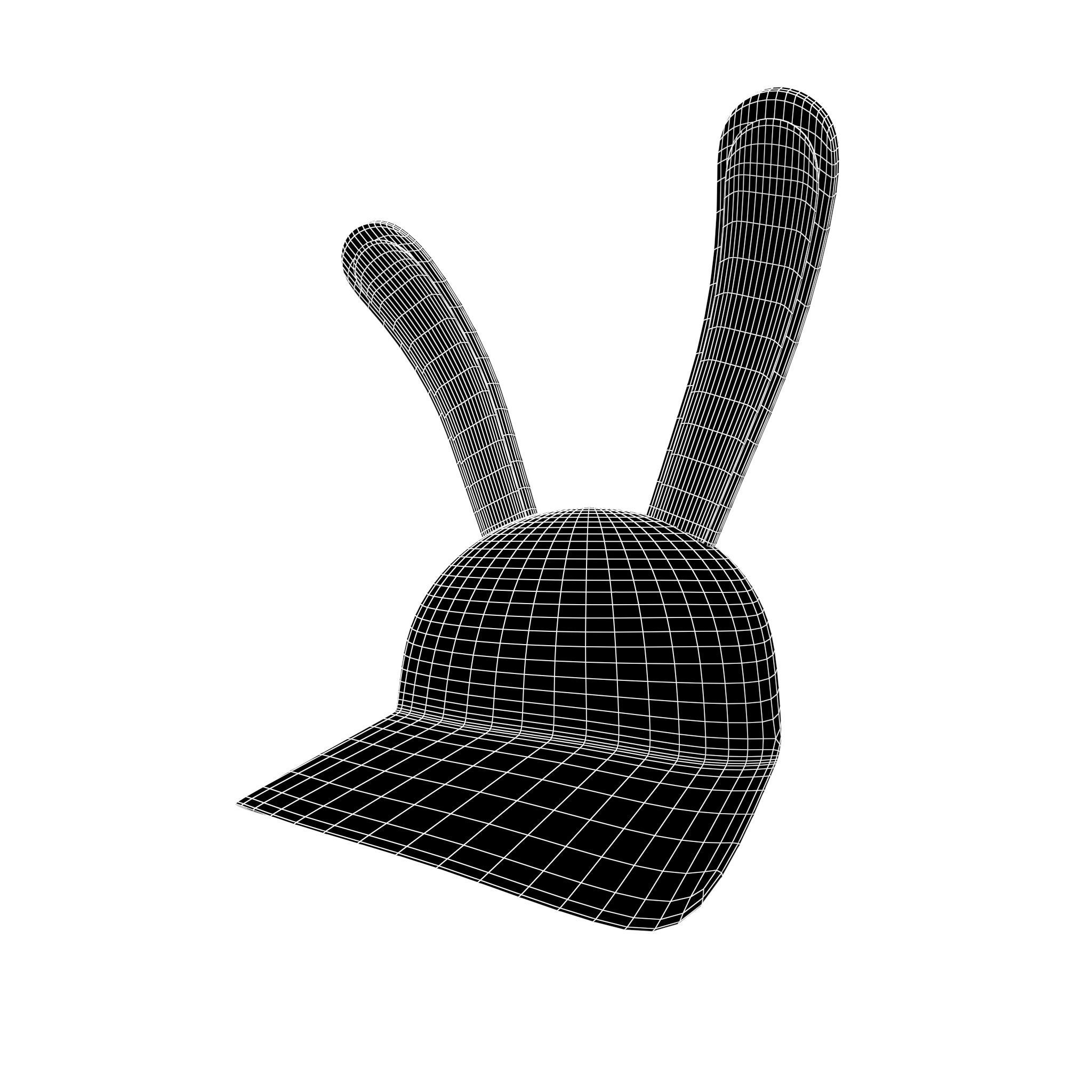 Rabbit Cap V1 003 Low-poly 3D model_4