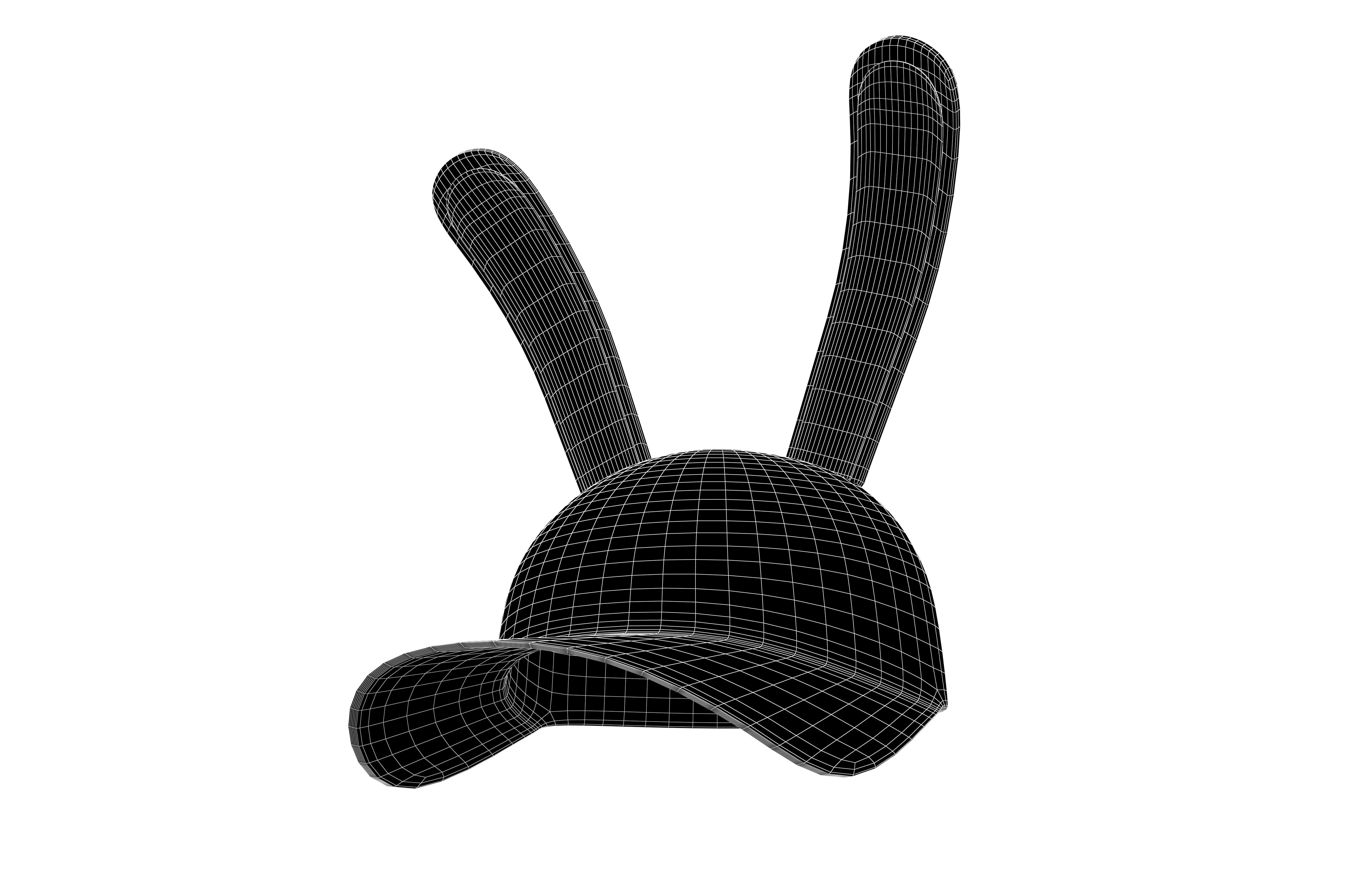 Rabbit Cap V1 003 Low-poly 3D model_6