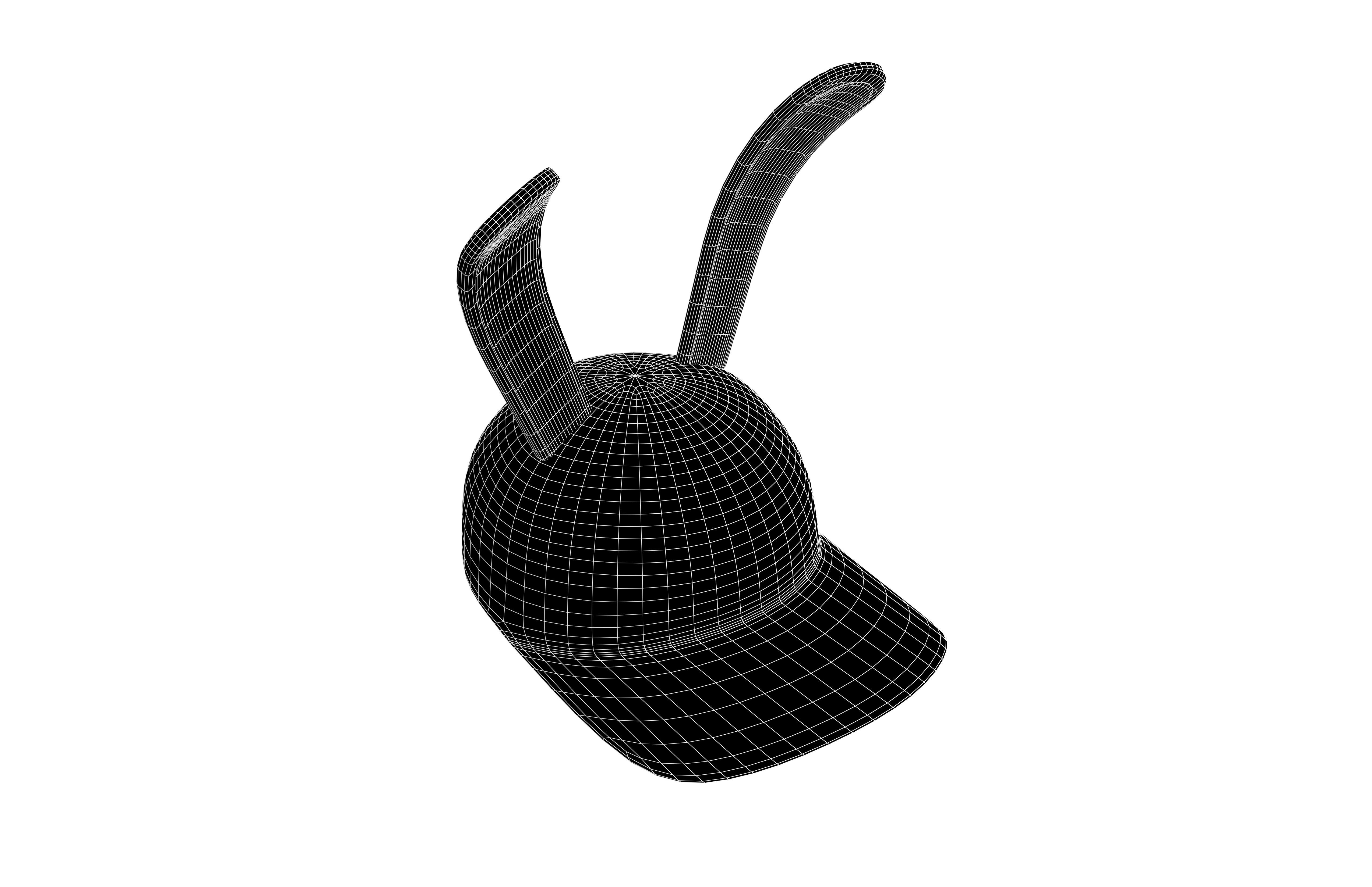 Rabbit Cap V1 003 Low-poly 3D model_7